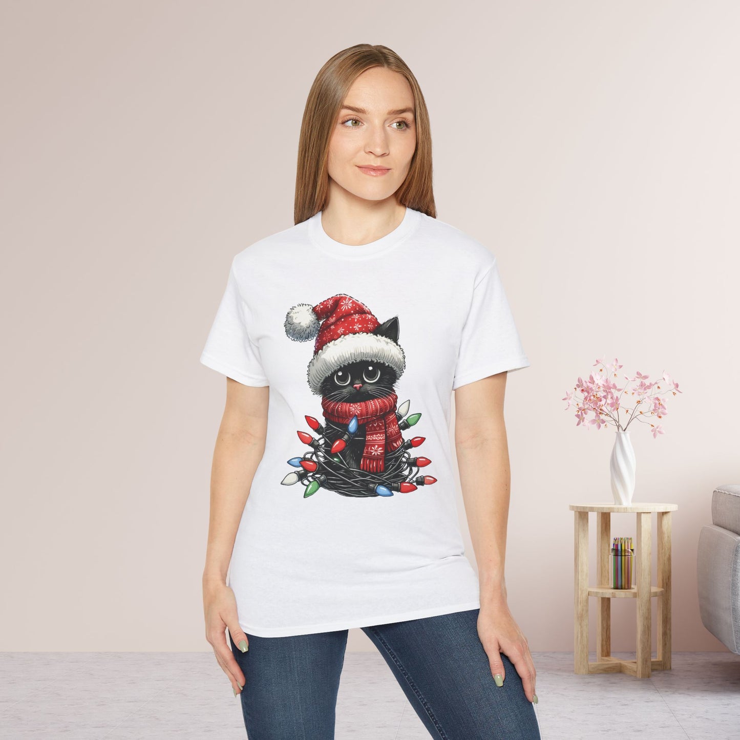 Cute Christmas Cat Ultra Cotton Tee