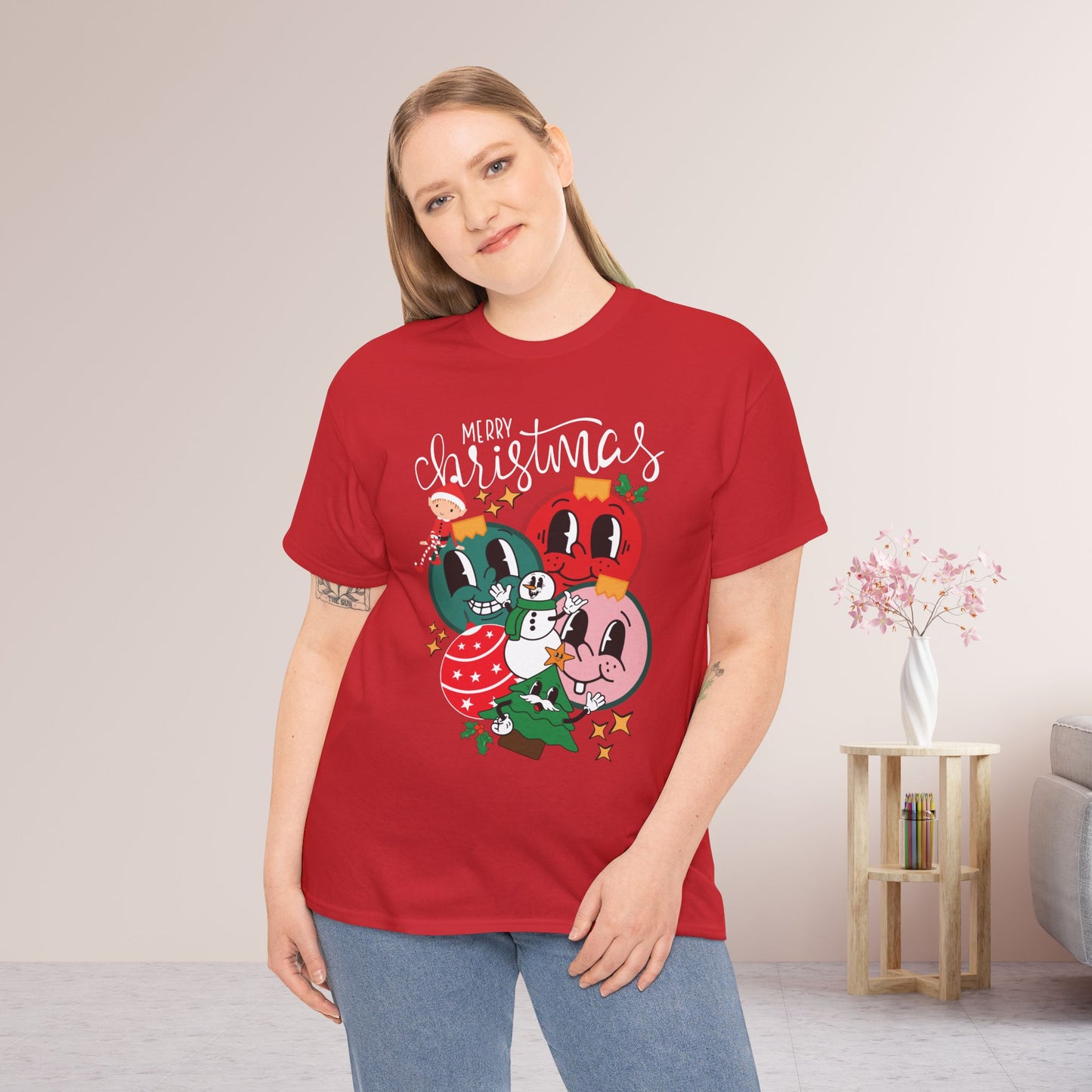 Trendy Christmas Ornament Shirt - Christmas Heavy Cotton Tee