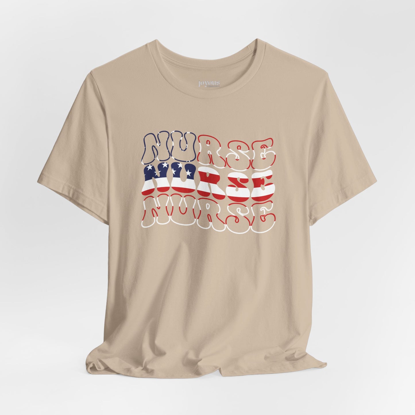 Groovy Patriotic Nurse Shirt - 4th of July Registered Nurse Soft Cotton Tee
