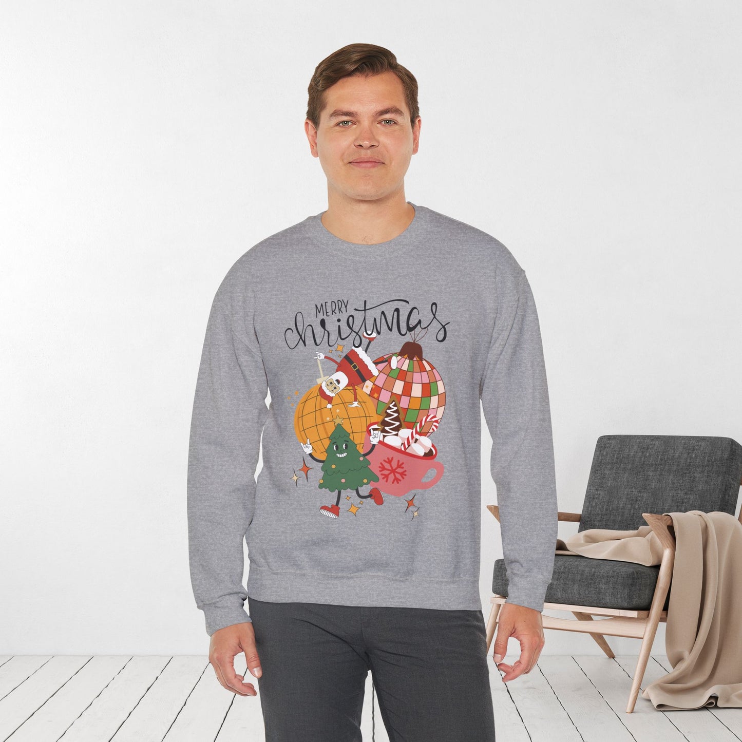 Retro Christmas Ornament Sweatshirt - Christmas Crewneck Pullover
