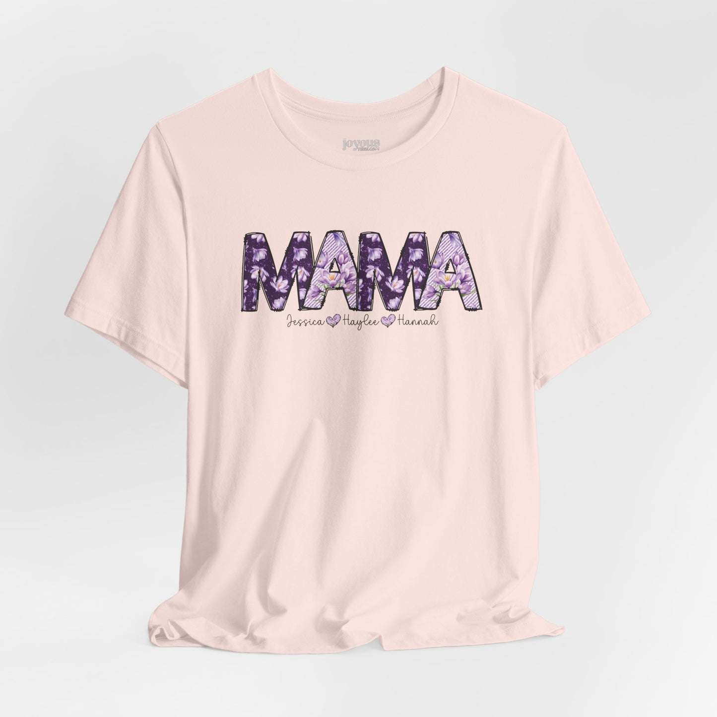 Custom Mama Soft Cotton Tee with Kids Names - Personalized Gift for Mom