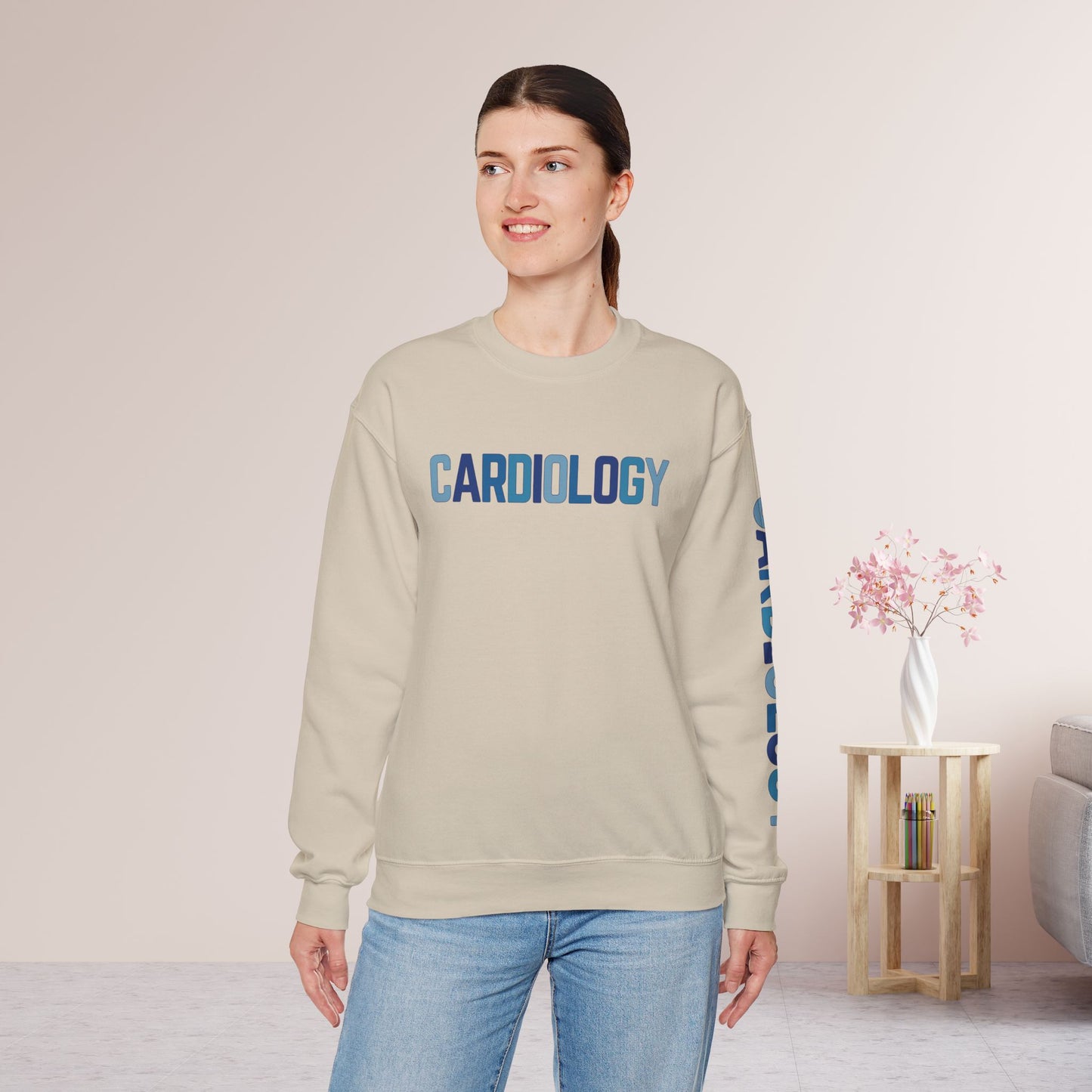 Trendy Blue Cardiology Sweatshirt for Cardiac Nurse