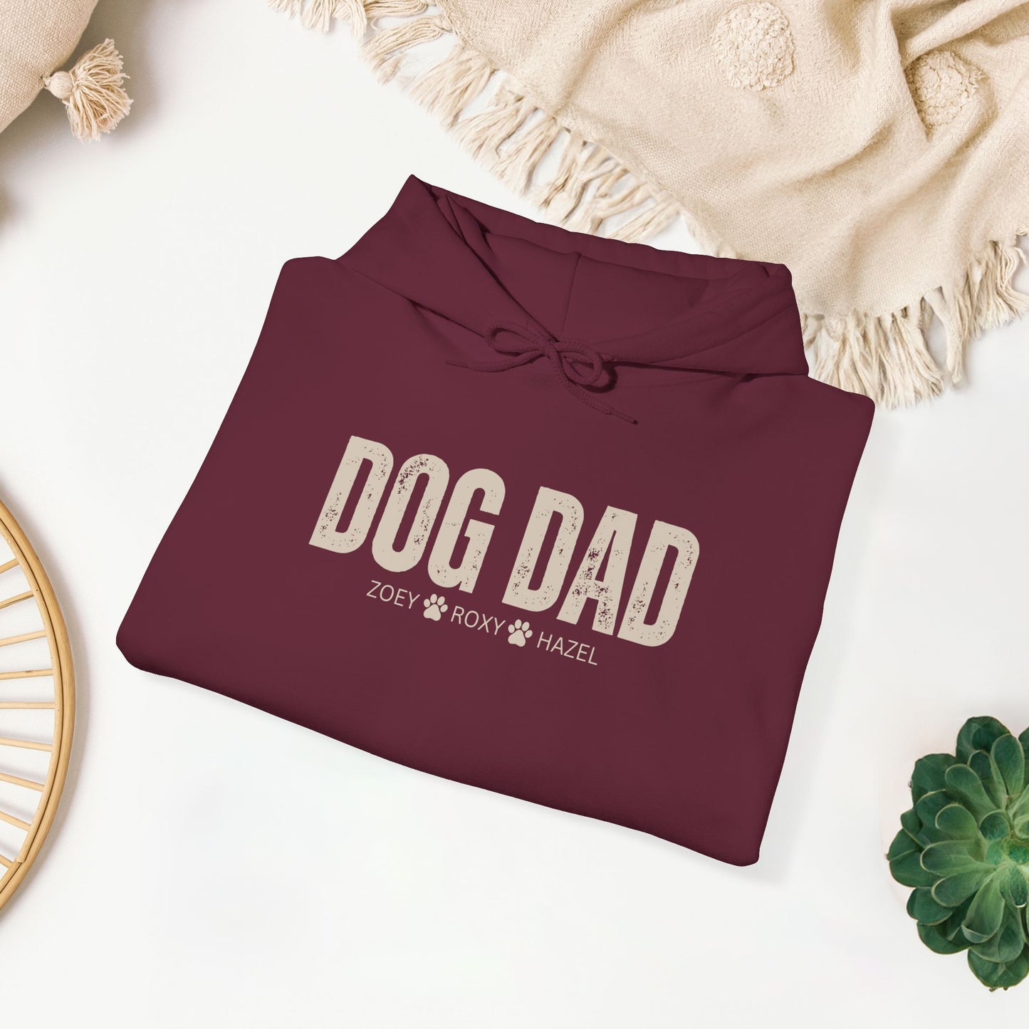 Custom Dog Dad Hoodie with Dogs Name - Personalized Gift for Dog Dad