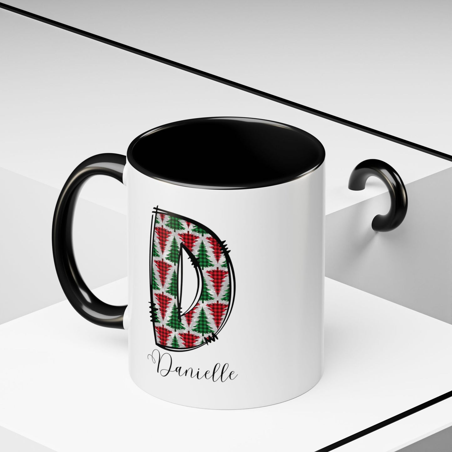 Custom Christmas Initial Letter Mug with Name - Personalized Christmas Gifts A-Z