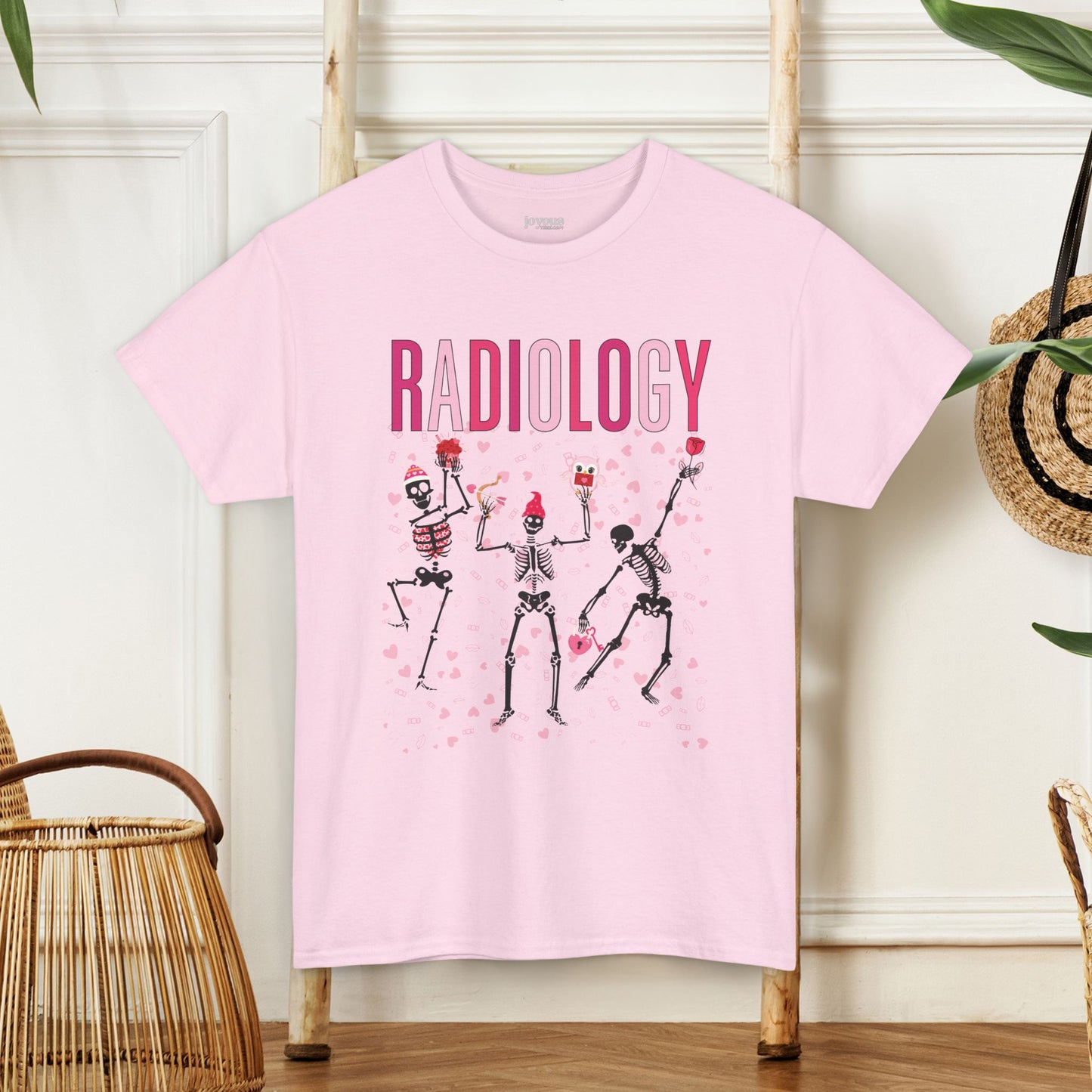 Dancing Skeleton Valentine's Day Radiology Heavy Cotton Tee
