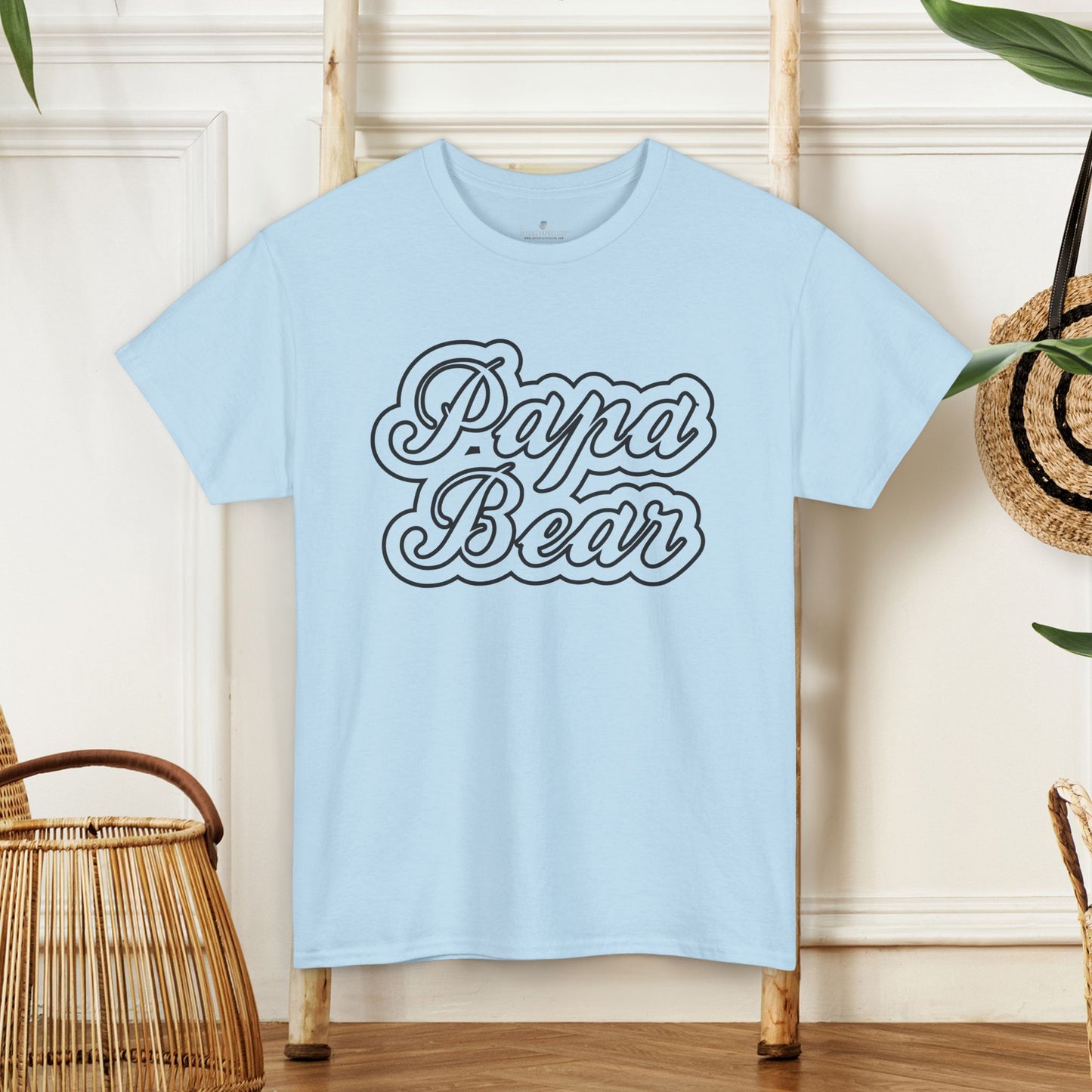 Papa Bear Heavy Cotton Tee - Gift for Dad for Father's Day