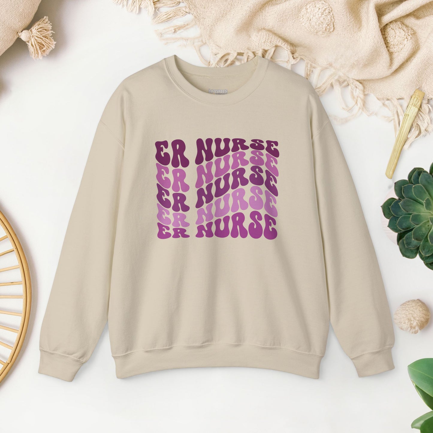 Groovy Purple ER Nurse Sweatshirt - Emergency Nurse Sweatshirt