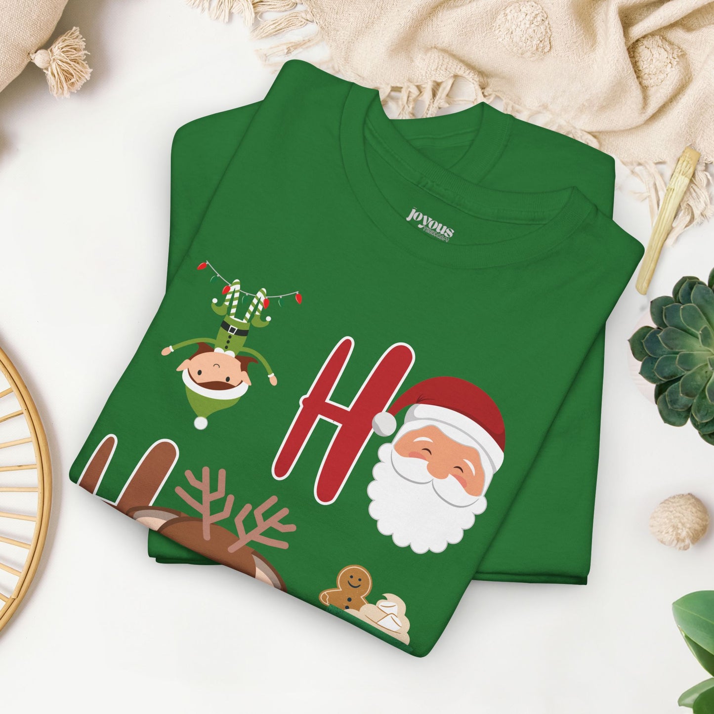 Ho Ho Ho Christmas Shirt - Matching Family Christmas Heavy Cotton Tee