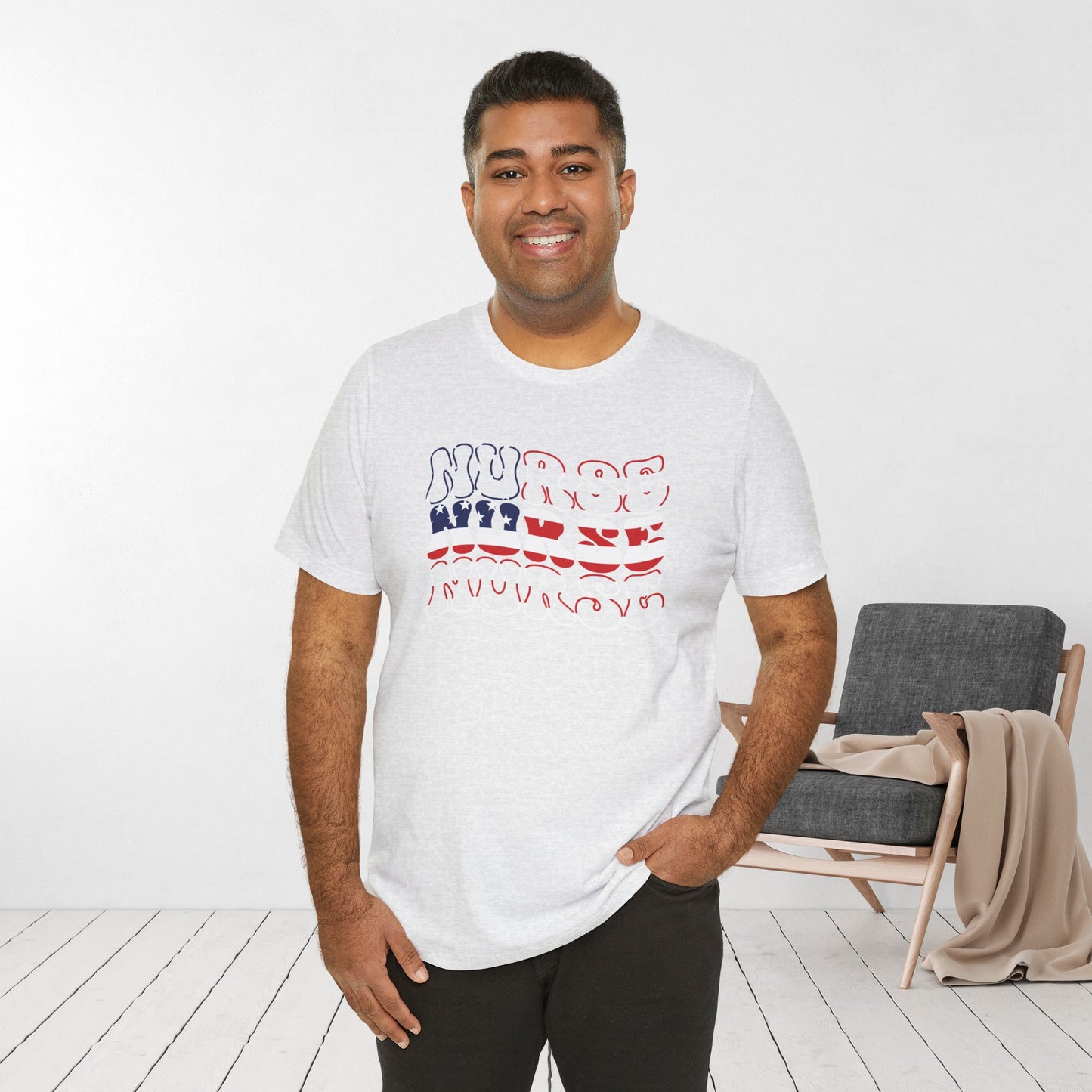 Groovy Patriotic Nurse Shirt - 4th of July Registered Nurse Soft Cotton Tee