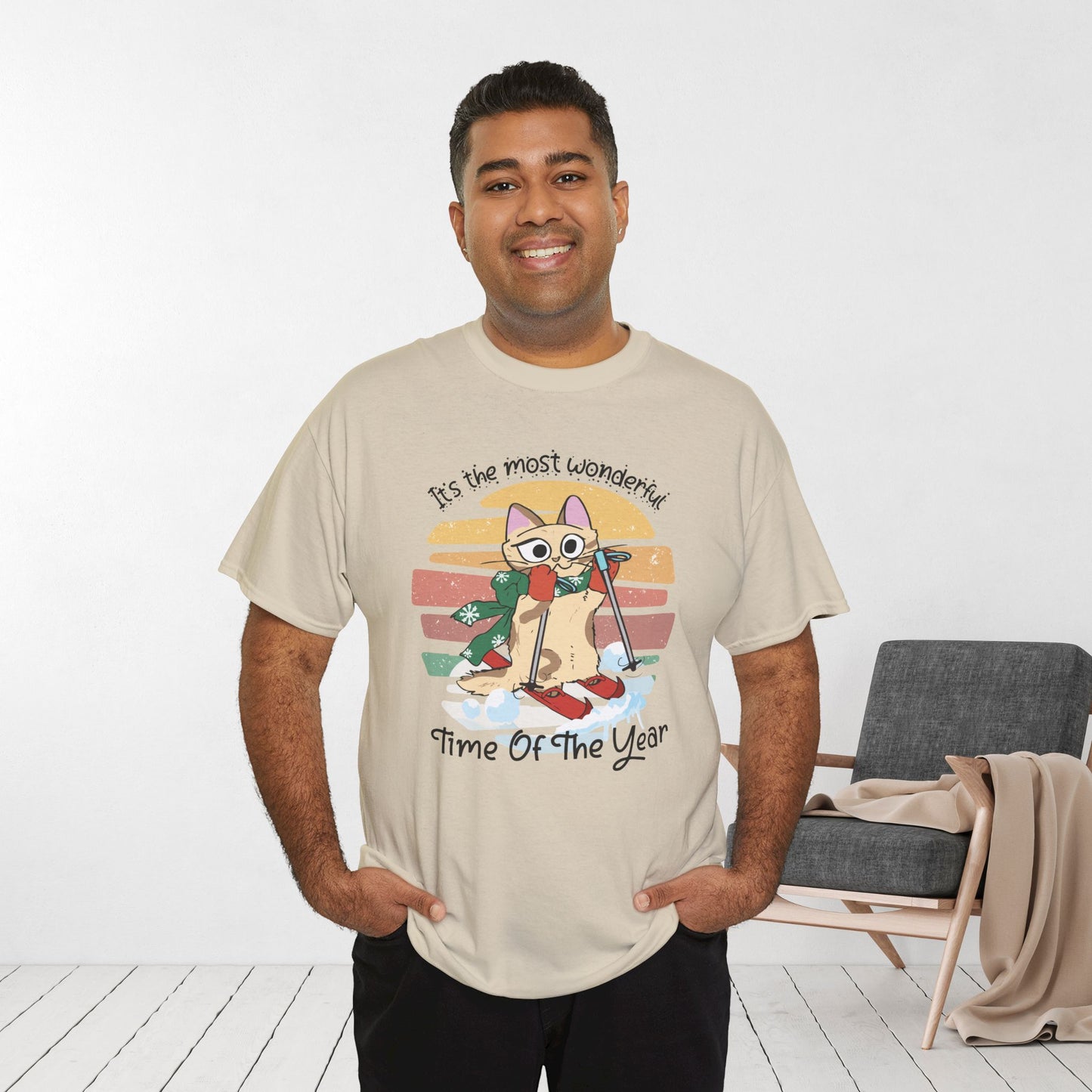 It's The Most Wonderful Time Of The Year Funny Cat Christmas Heavy Cotton Tee - Cat Lovers Christmas Gift