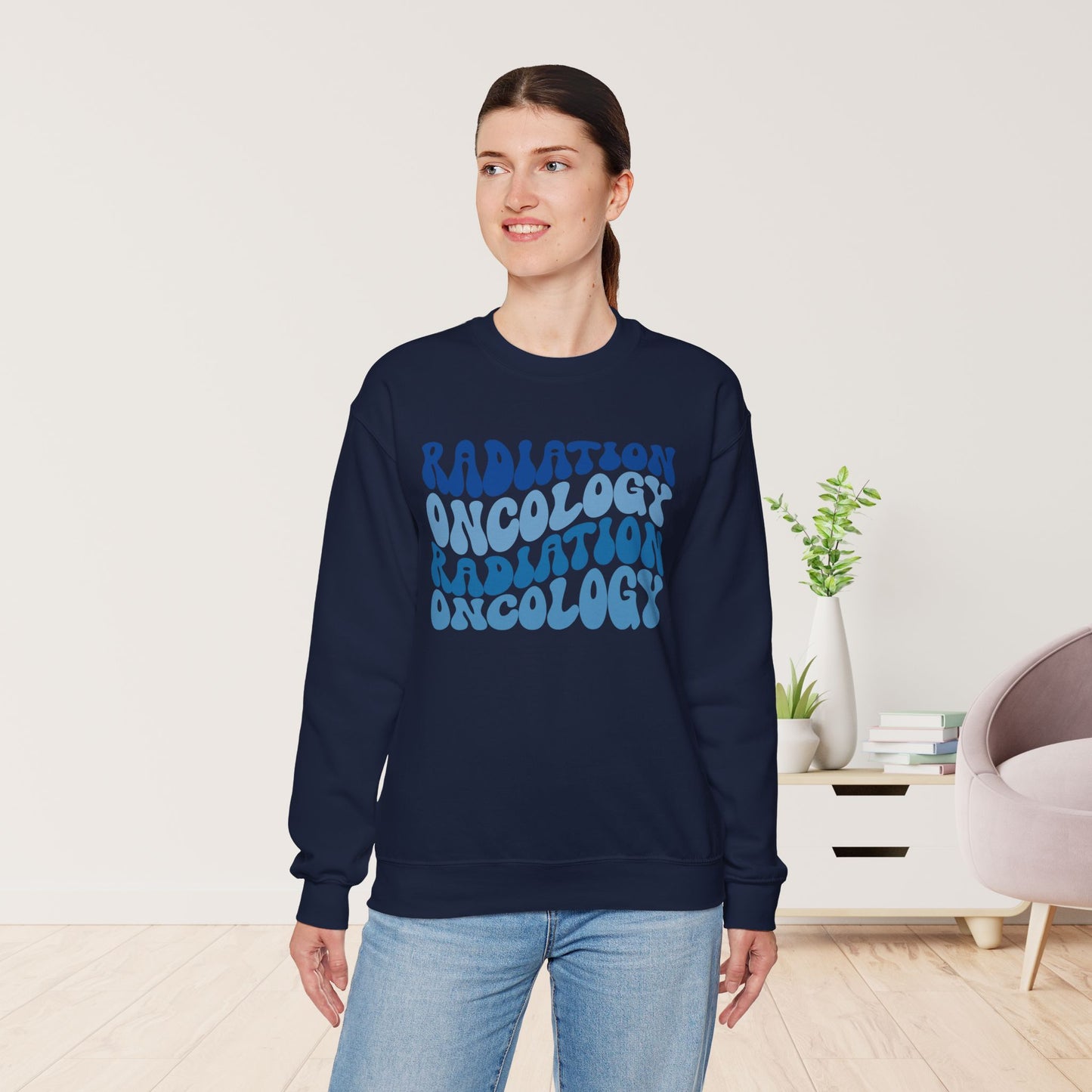 Blue Groovy Radiation Oncology Sweatshirt