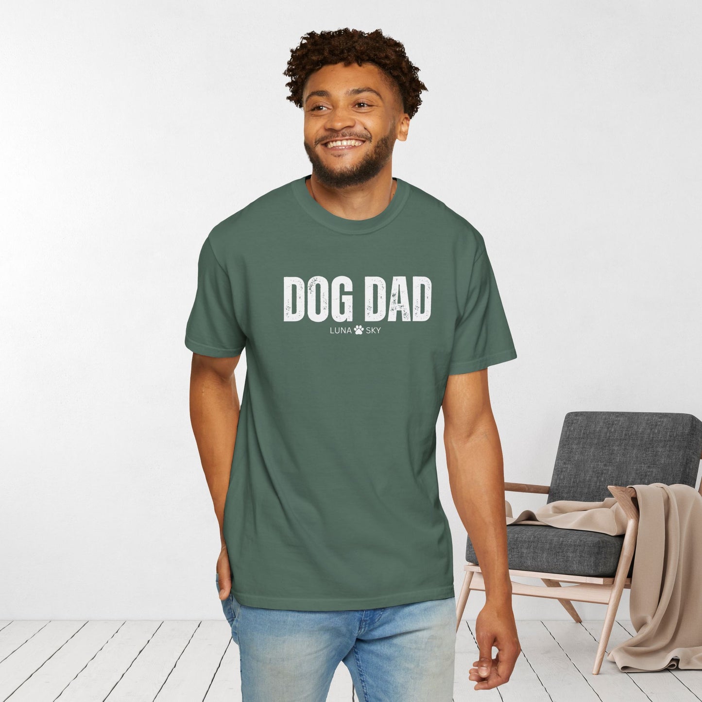 Custom Dog Dad Comfort Colors Shirt with Dogs Name - Personalized Dog Lover Gift