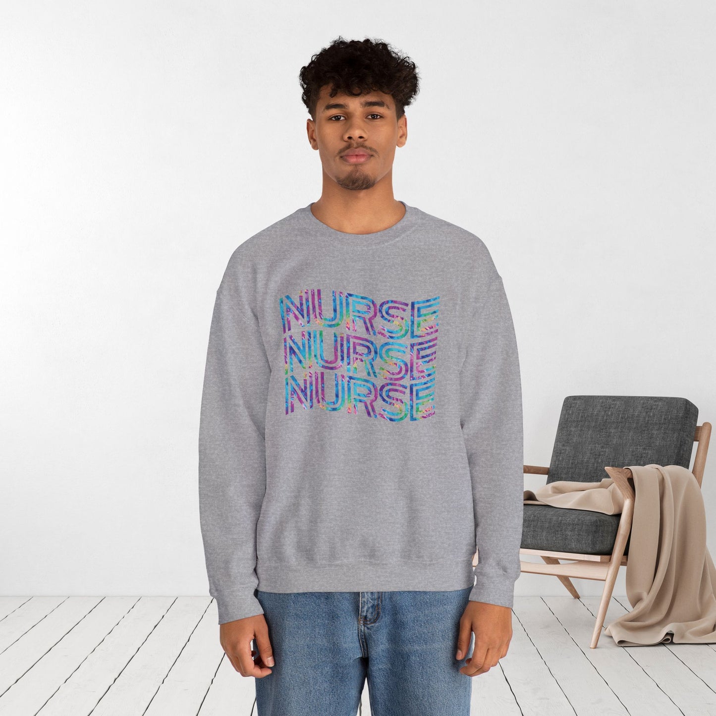 Tie Dye Wavy Nurse Sweatshirt