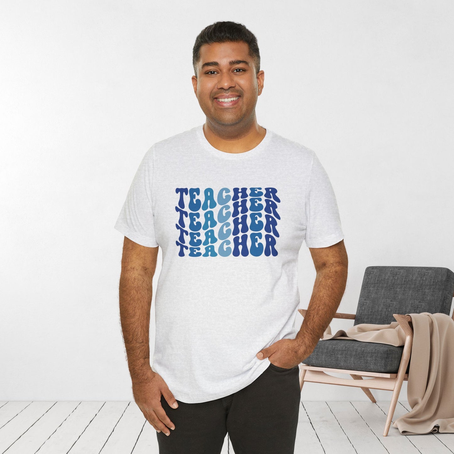 Groovy Blue Teacher Soft Cotton Tee