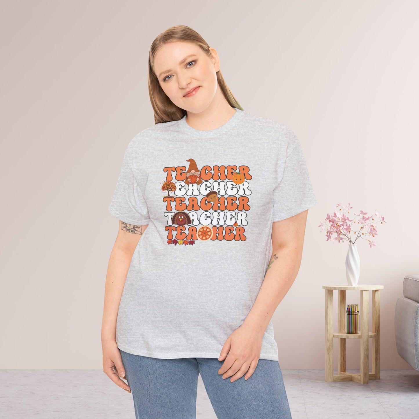 Groovy Thanksgiving Teacher Heavy Cotton Tee