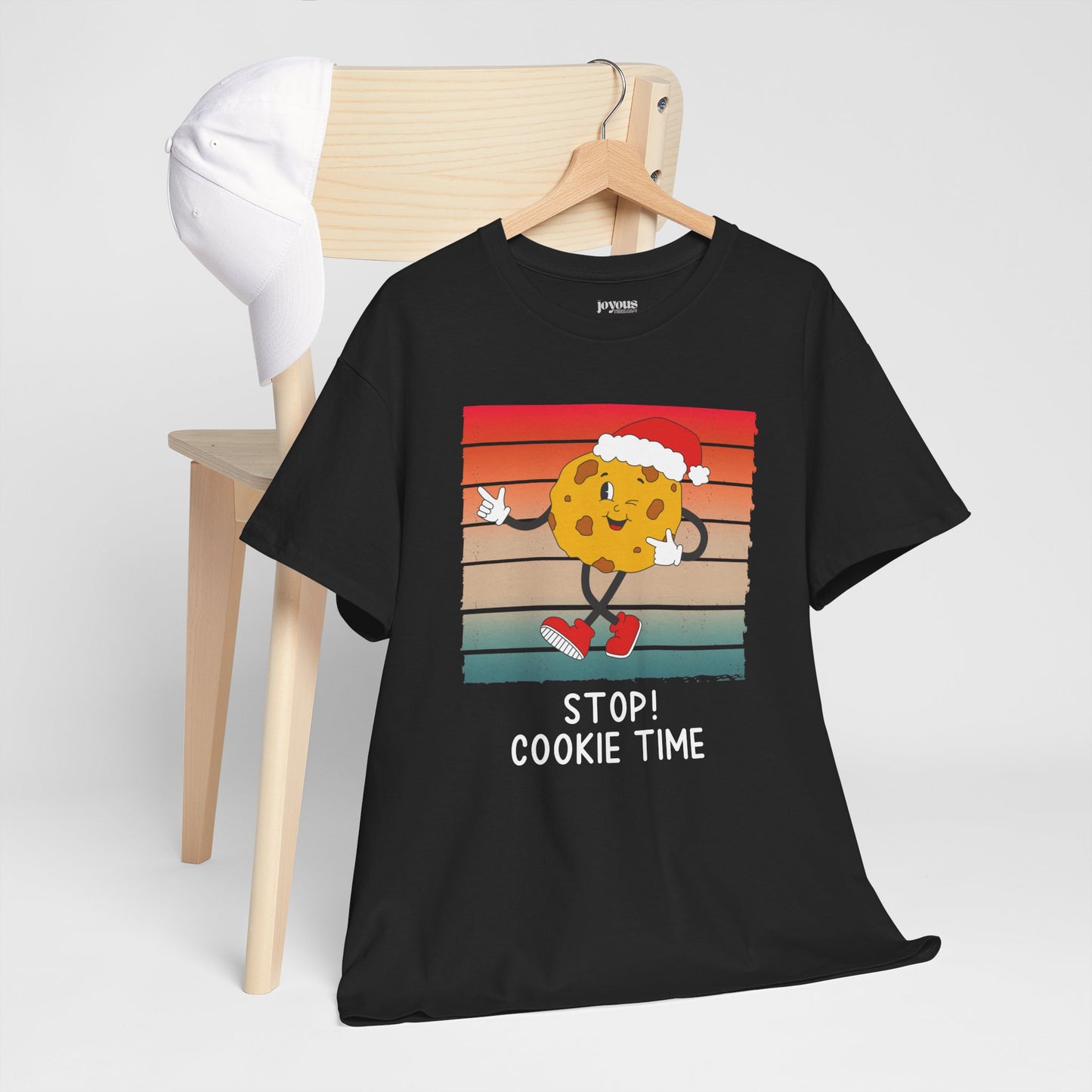 Stop! Cookie Time Funny Christmas Shirt - Matching Family Christmas Heavy Cotton Tee