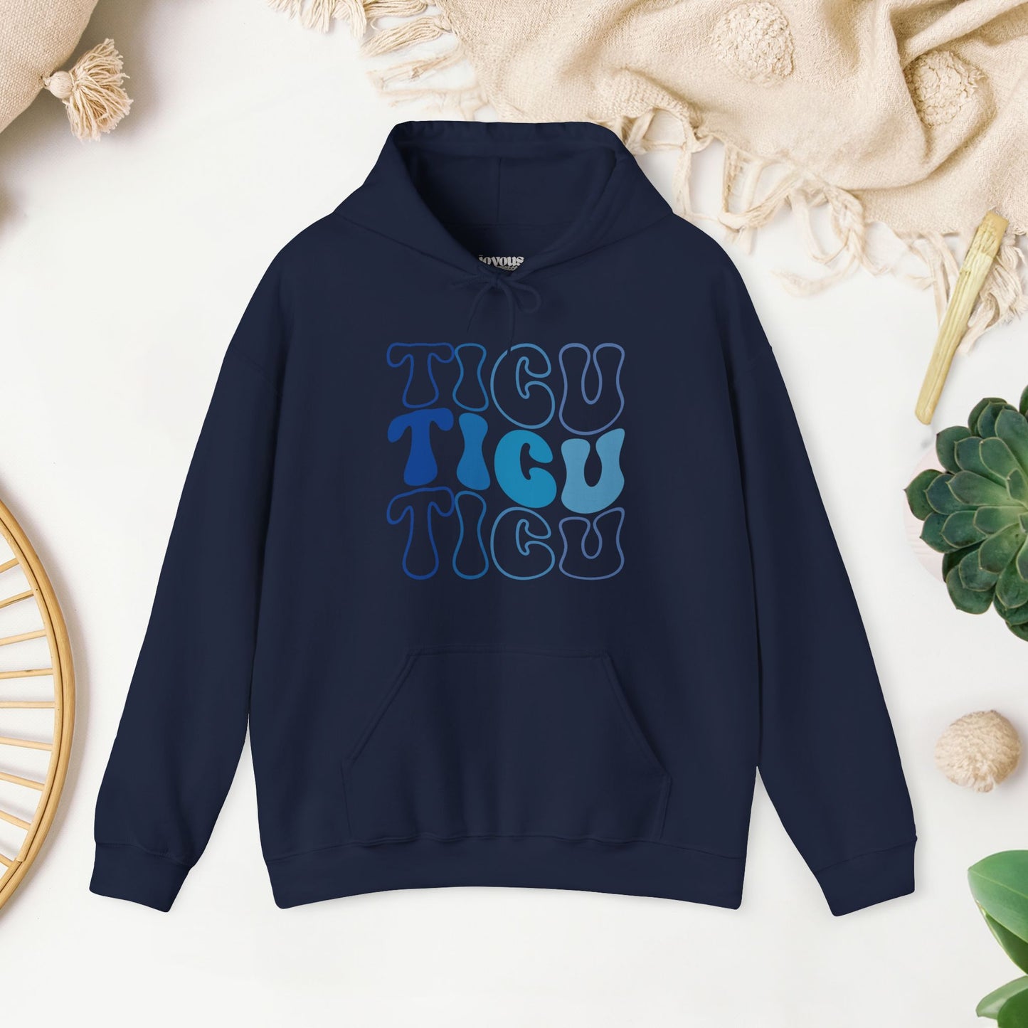 Groovy Blue TICU Hoodie - Trauma ICU Nurse Hoodie