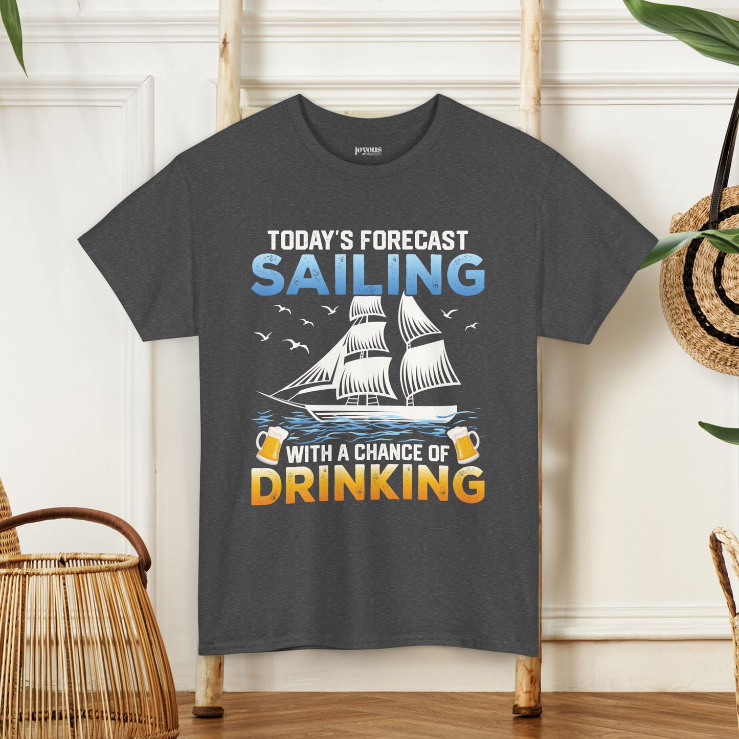 Today's Forecast Sailing T-Shirt - Funny Sailing Heavy Cotton Tee