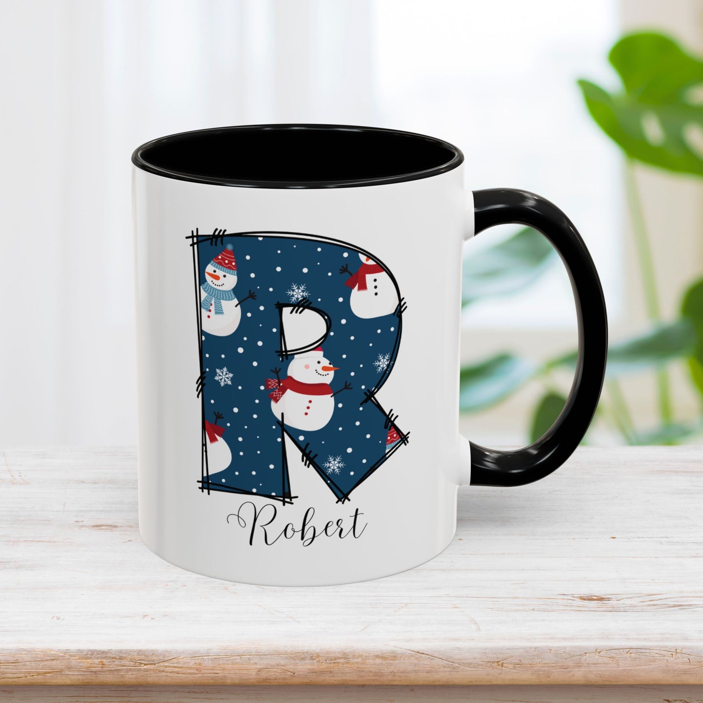 Custom Christmas Initial Letter Mug with Name - Personalized Christmas Gifts A-Z