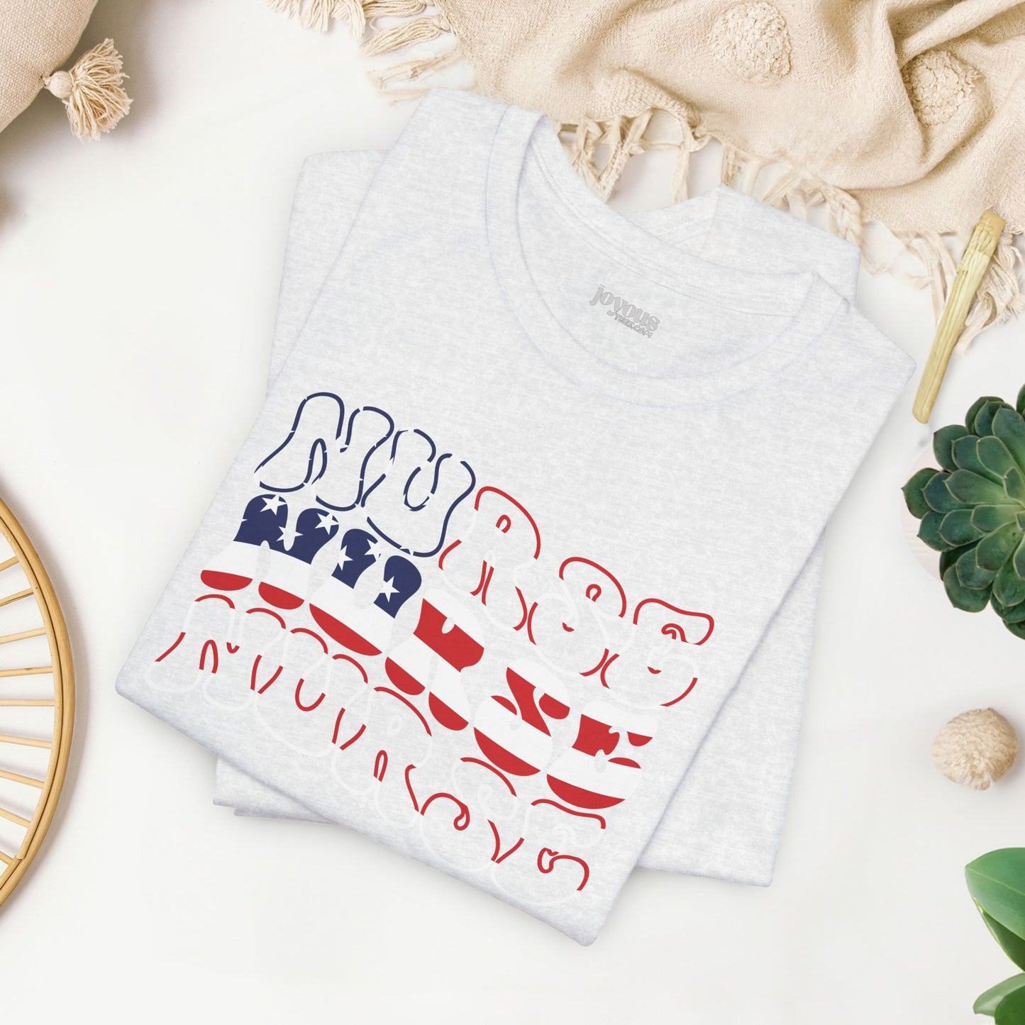 Groovy Patriotic Nurse Shirt - 4th of July Registered Nurse Soft Cotton Tee