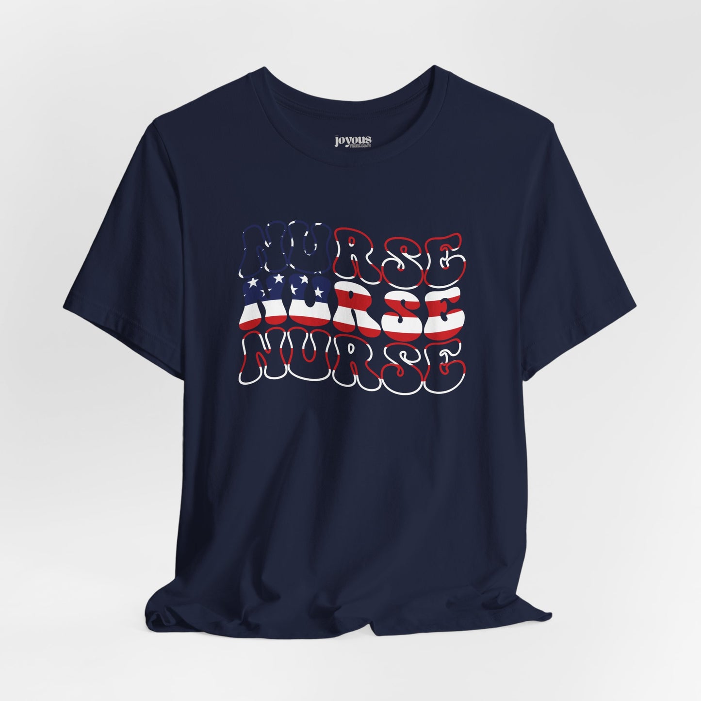 Groovy Patriotic Nurse Shirt - 4th of July Registered Nurse Soft Cotton Tee