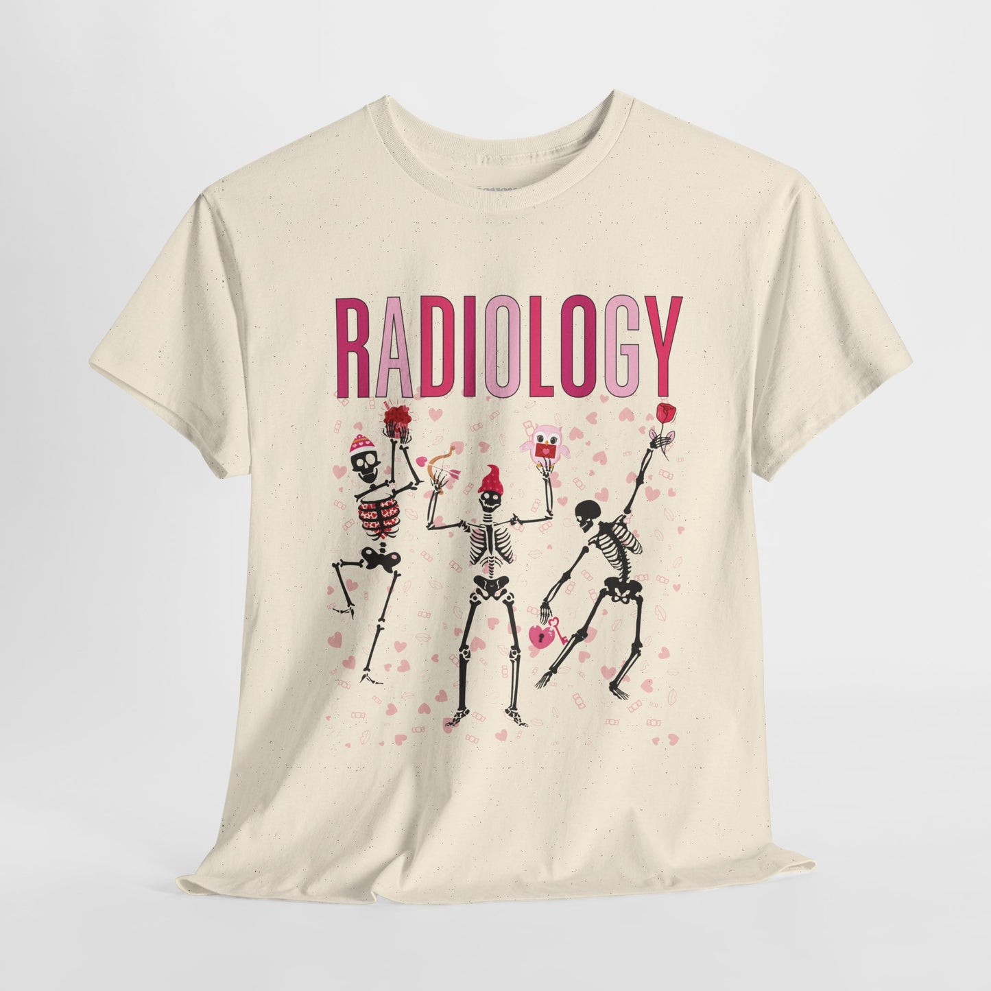 Dancing Skeleton Valentine's Day Radiology Heavy Cotton Tee