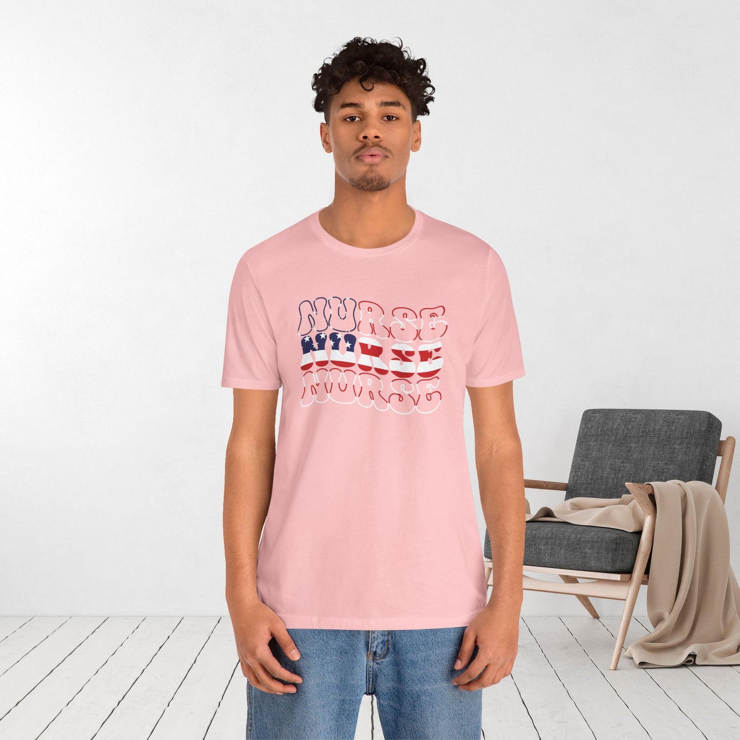 Groovy Patriotic Nurse Shirt - 4th of July Registered Nurse Soft Cotton Tee