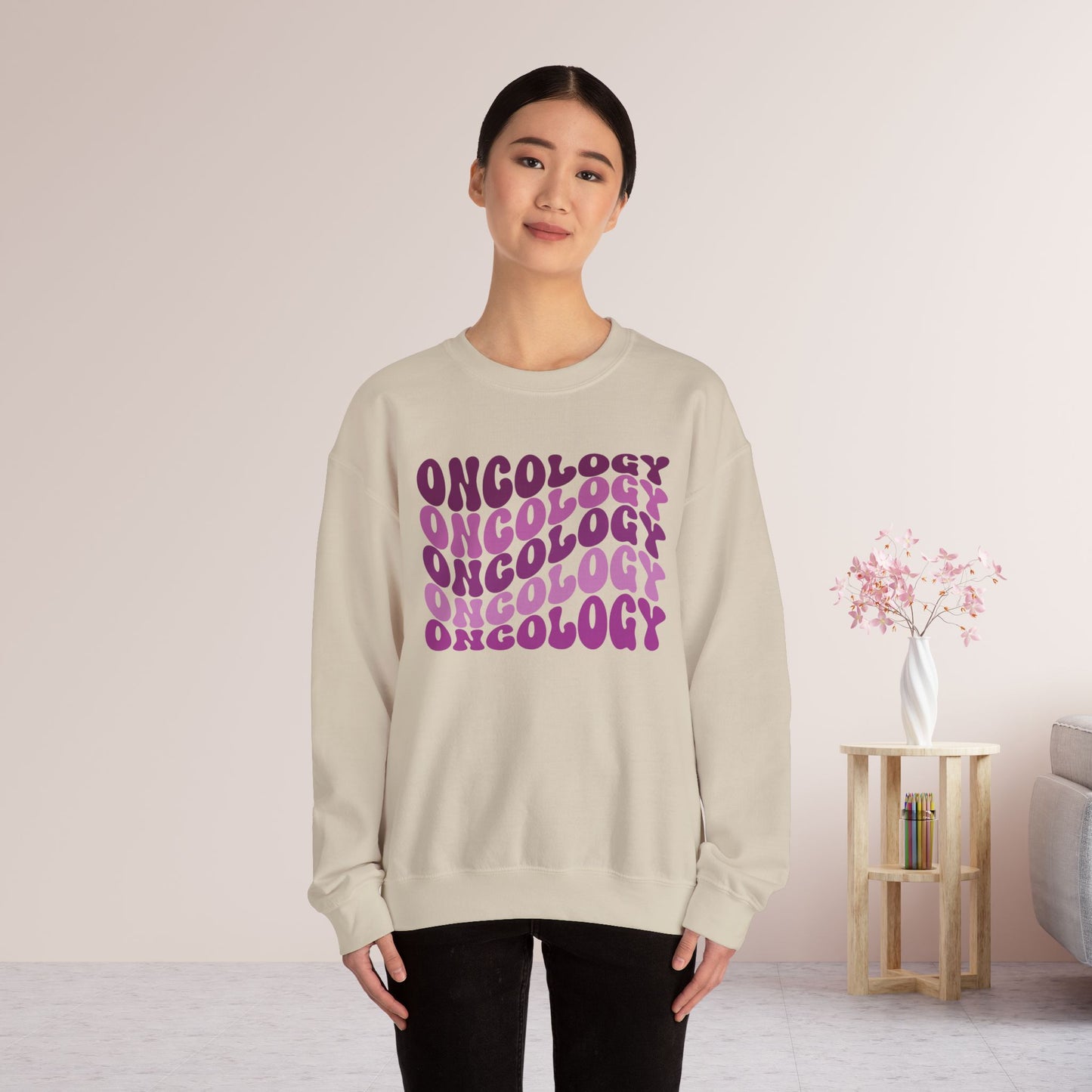 Purple Groovy Colorful Oncology Sweatshirt