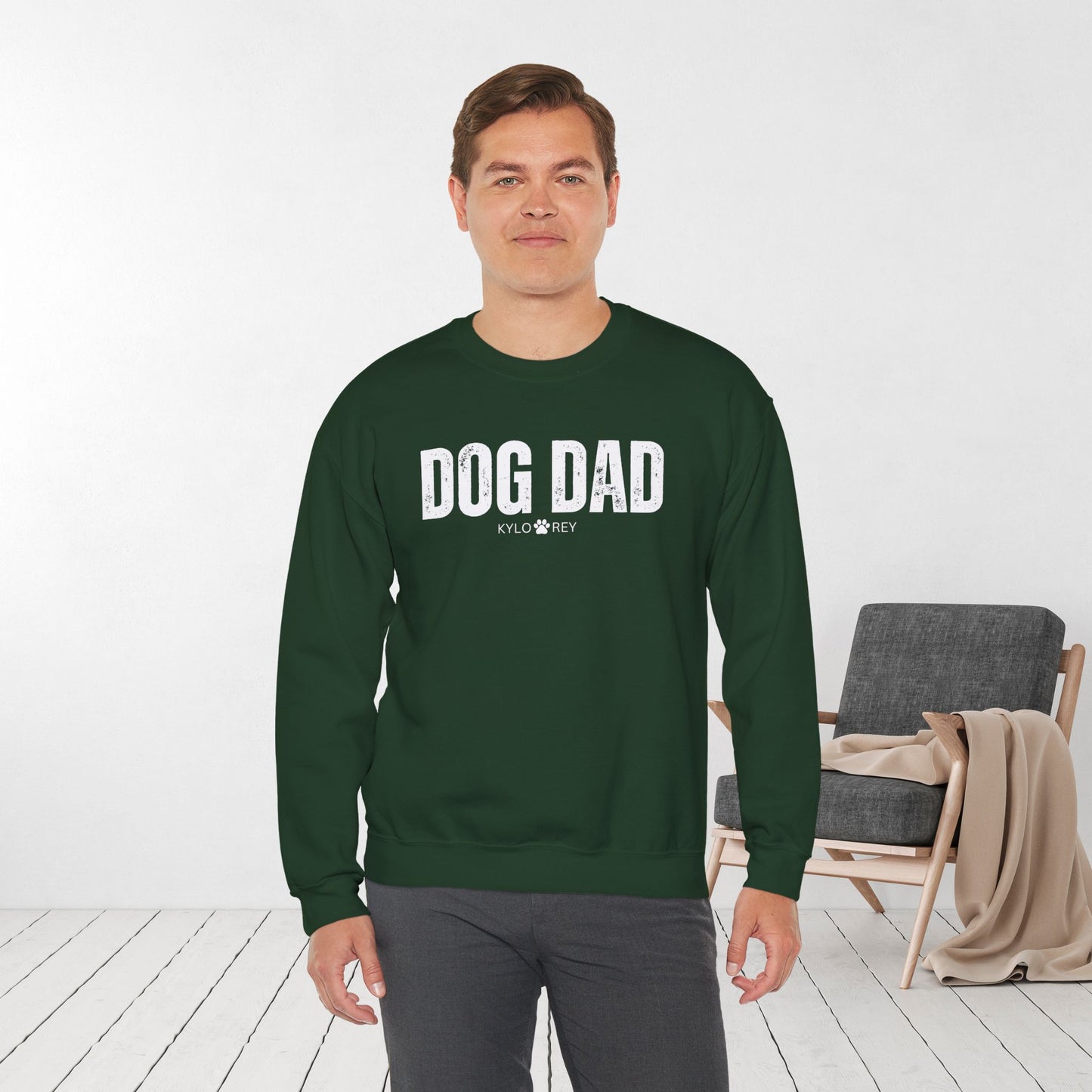 Custom Dog Dad Sweatshirt with Dogs Name - Personalized Gift for Dog Dad
