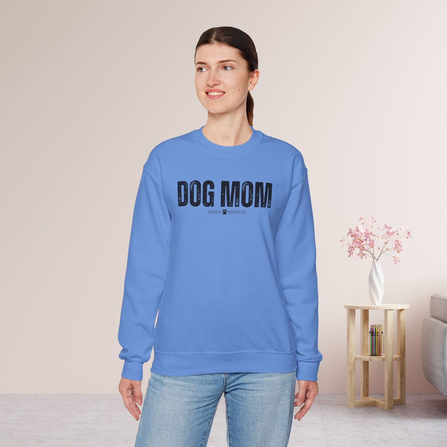 Custom Dog Mom Sweatshirt with Dogs Name - Personalized Gift for Dog Mom