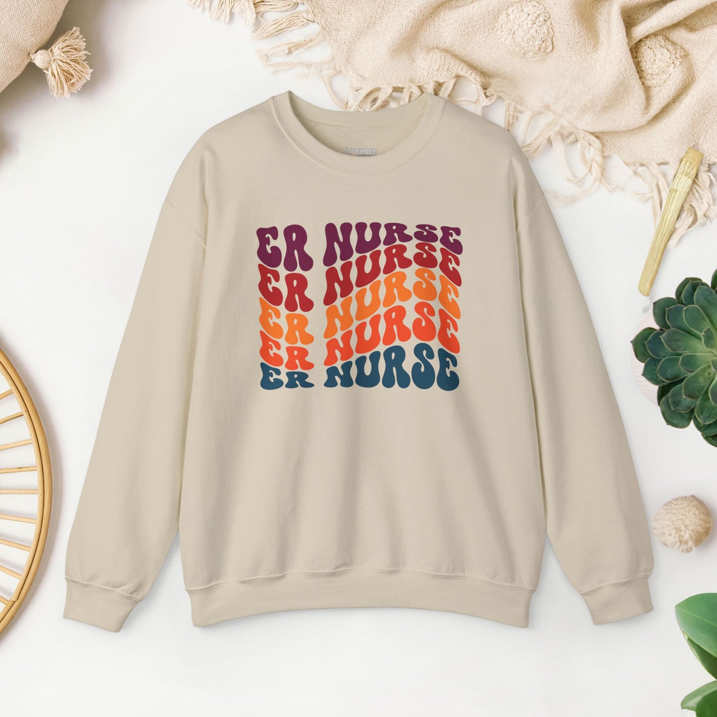 Groovy Fall ER Nurse Sweatshirt - Emergency Nurse Pullover