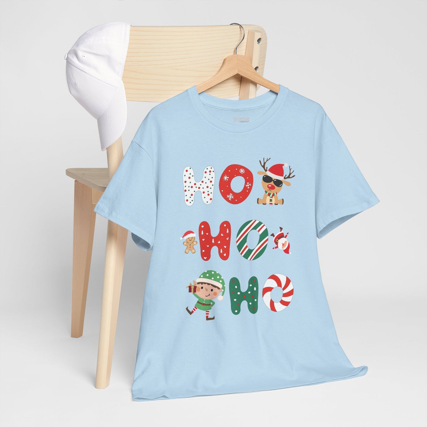 Ho Ho Ho Christmas Shirt - Matching Family Christmas Heavy Cotton Tee