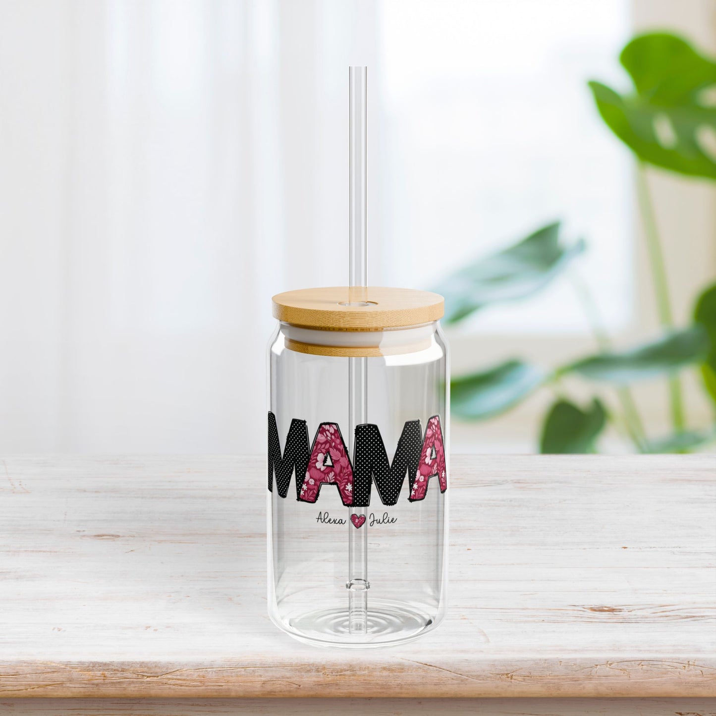 Personalized Mama Sipper Glass with Kids Names - Custom Mama Gifts