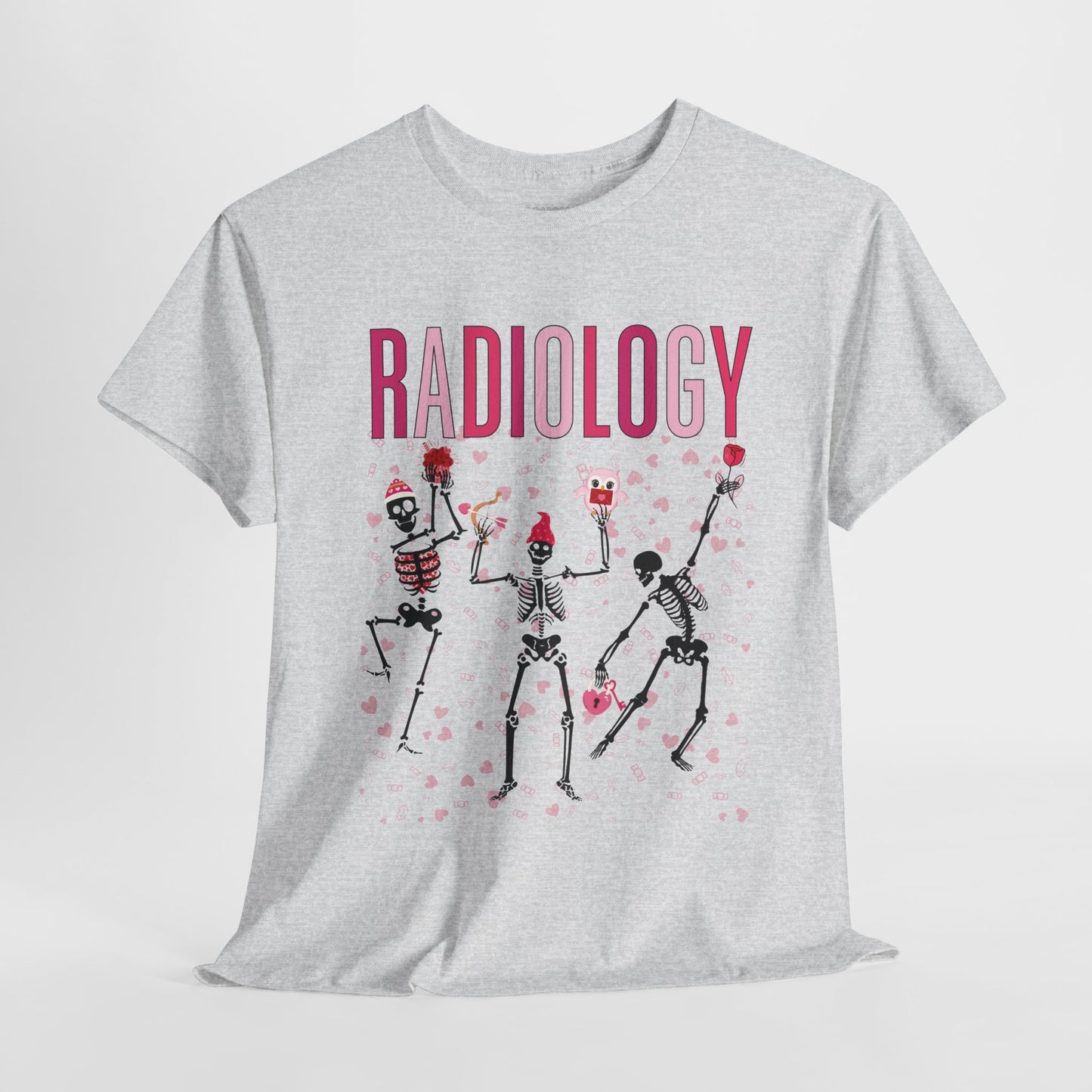 Dancing Skeleton Valentine's Day Radiology Heavy Cotton Tee