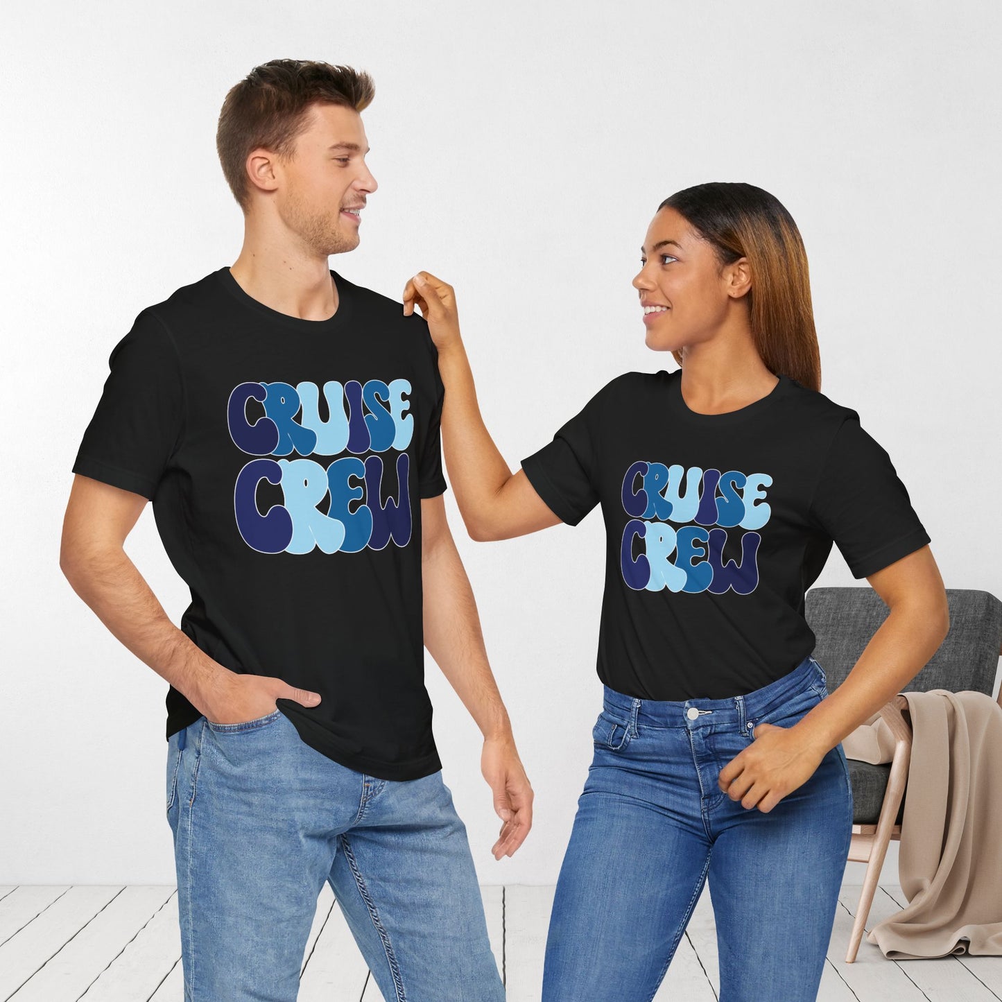 Blue Cruise Crew Shirt - Family Cruise Vacation Soft Cotton Tee