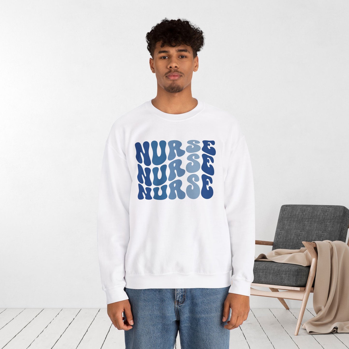 Groovy Blue Nurse Sweatshirt