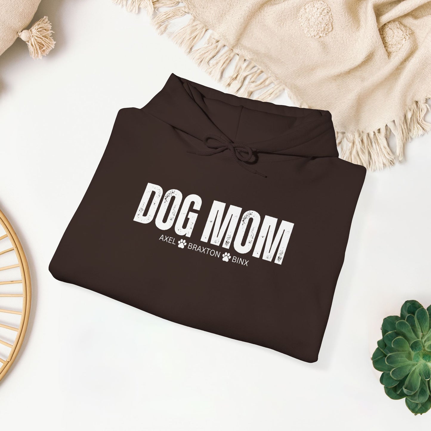 Custom Dog Mom Hoodie with Dogs Name - Personalized Gift for Dog Mom