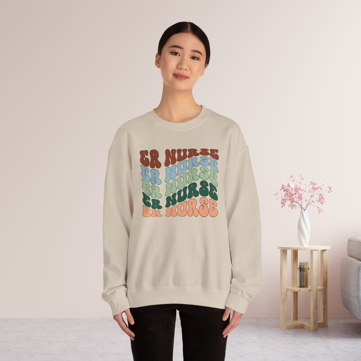 Groovy ER Nurse Sweatshirt - Emergency Nurse Pullover