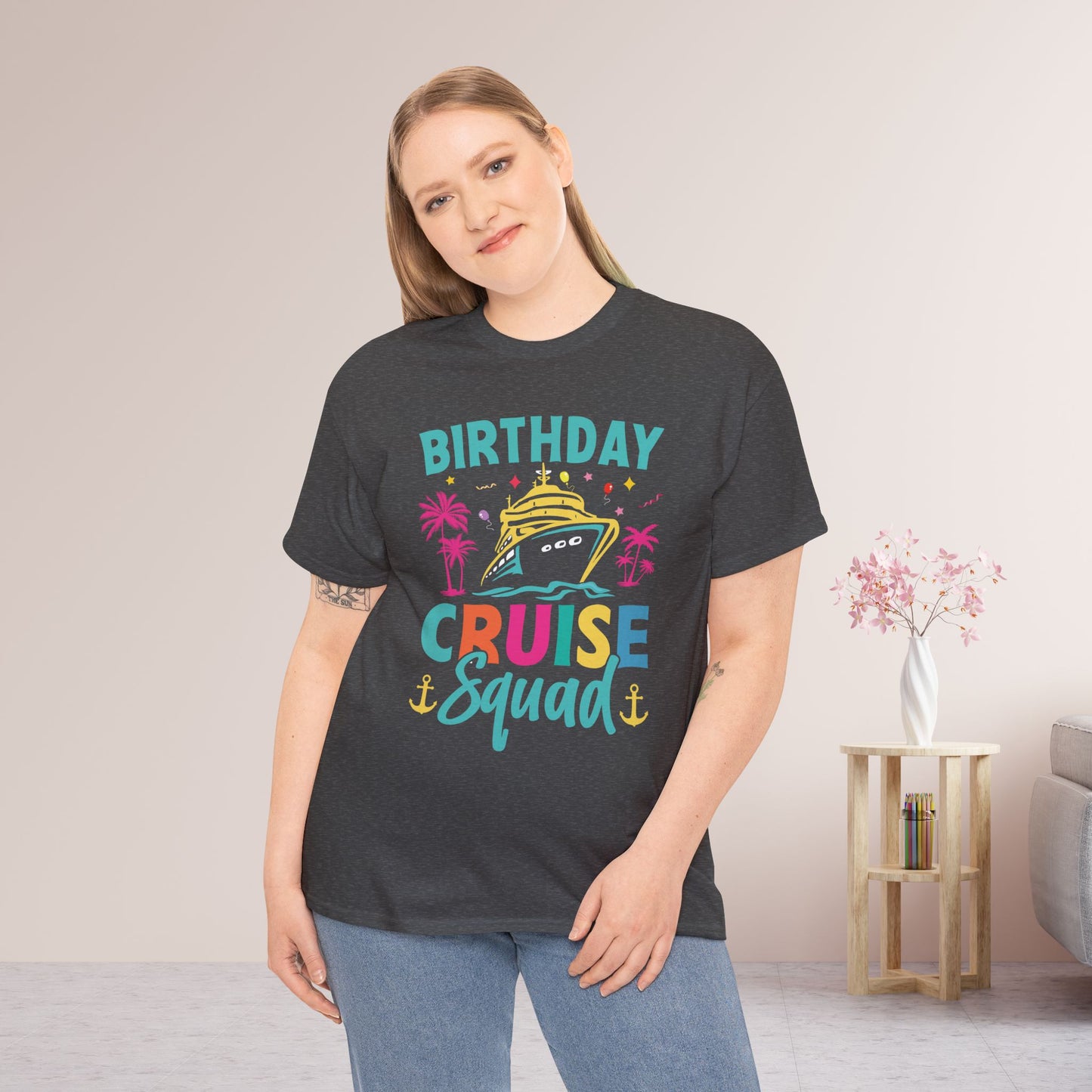 Birthday Cruise Squad Shirt - Family Cruise Vacation Heavy Cotton Tee