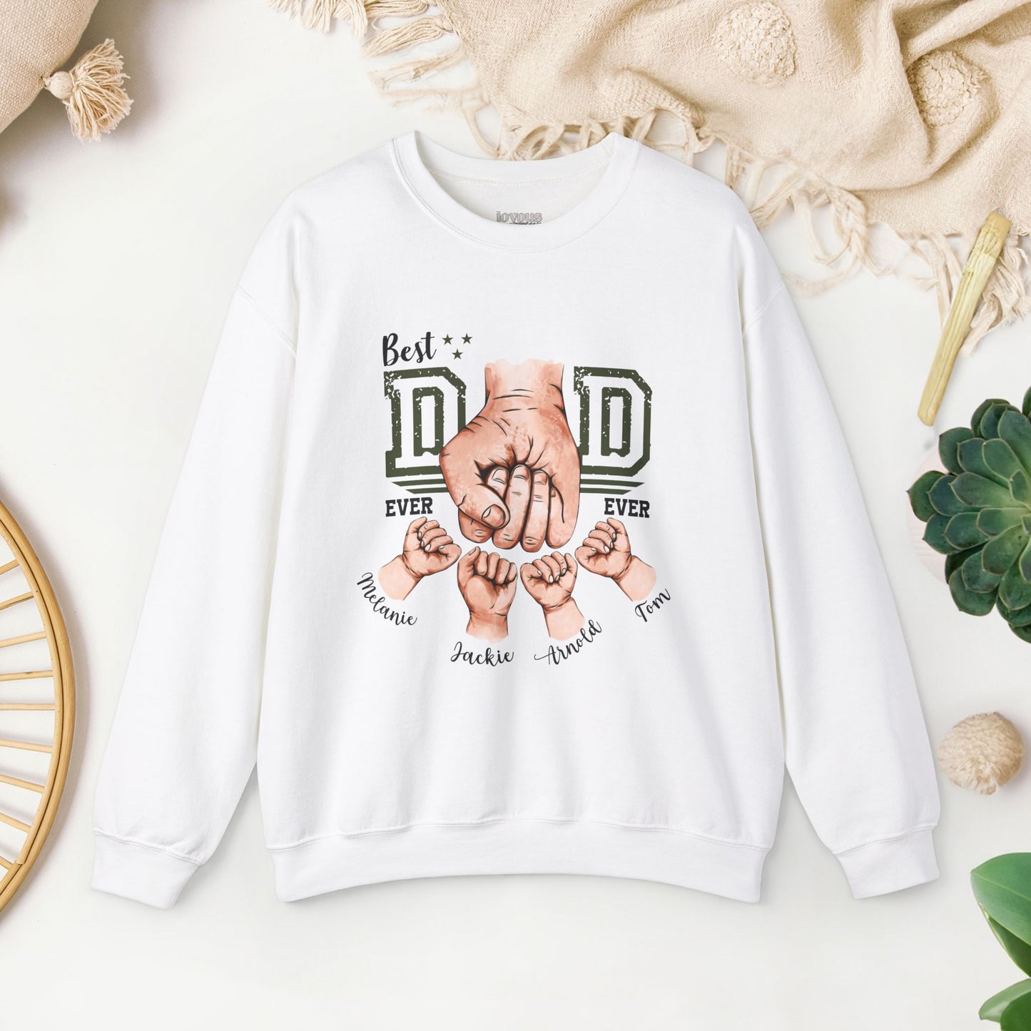Custom Dad Sweatshirt with Kids Name - Personalized Gift for Dad