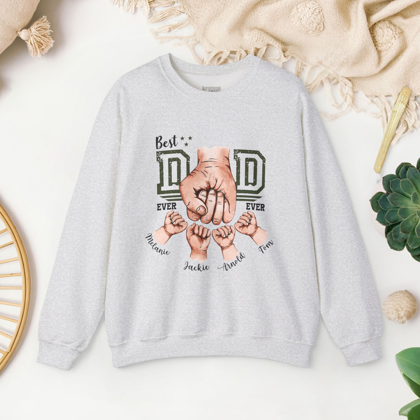 Custom Dad Sweatshirt with Kids Name - Personalized Gift for Dad