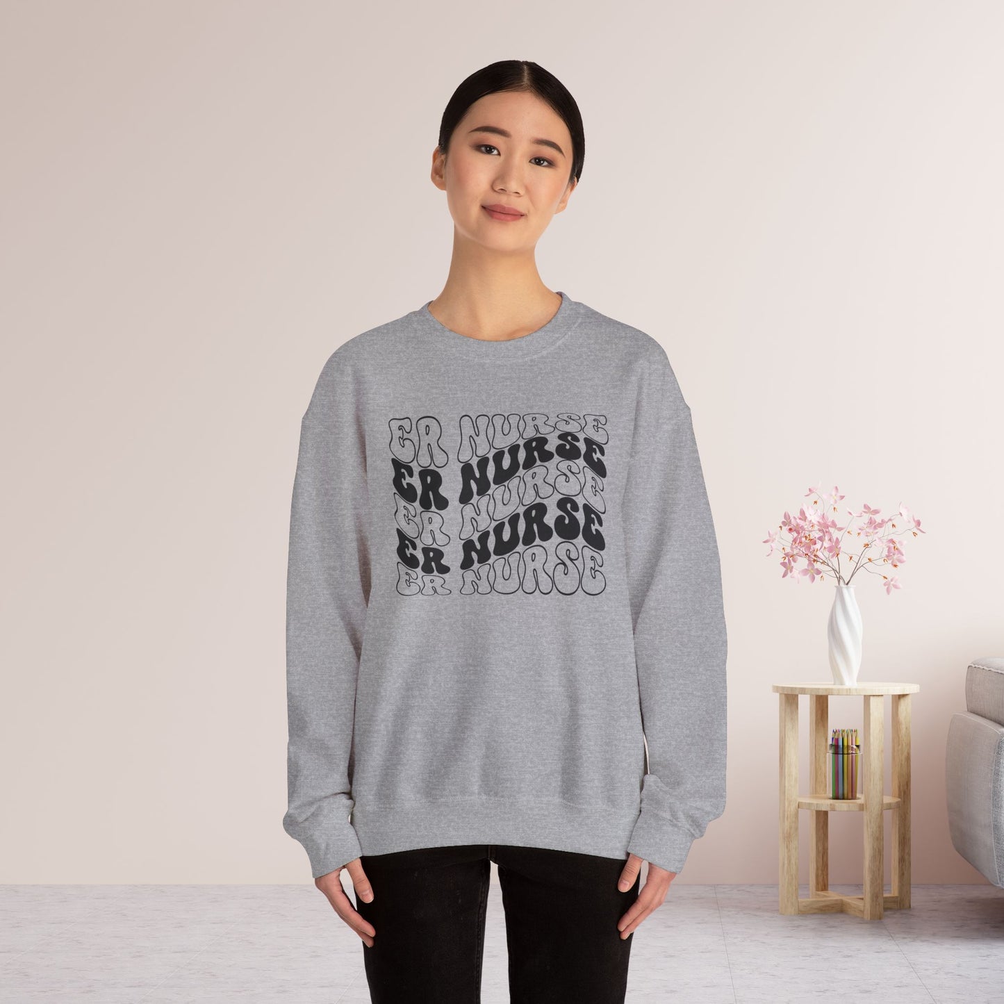 Groovy ER Nurse Sweatshirt - Emergency Nurse Crewneck