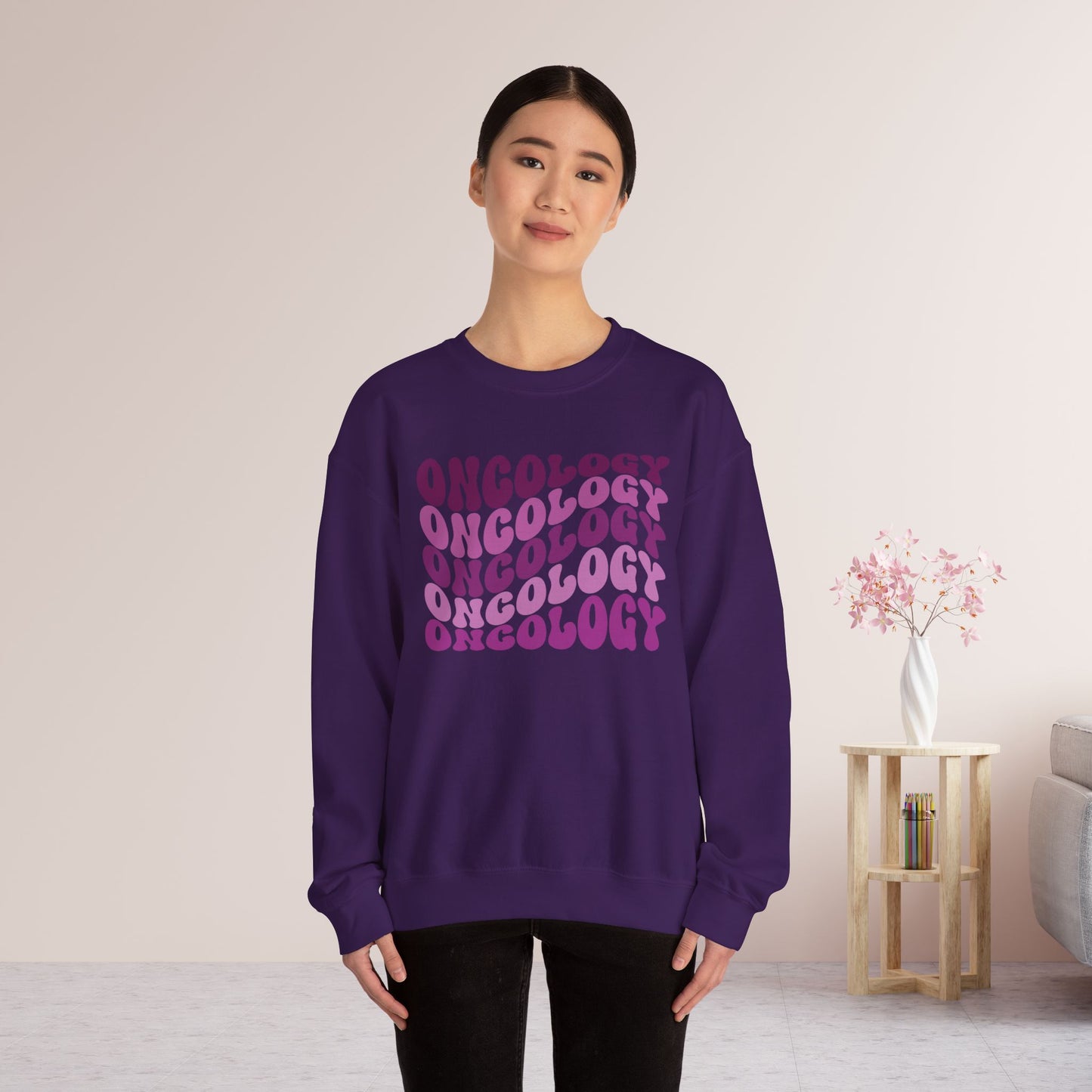 Purple Groovy Colorful Oncology Sweatshirt