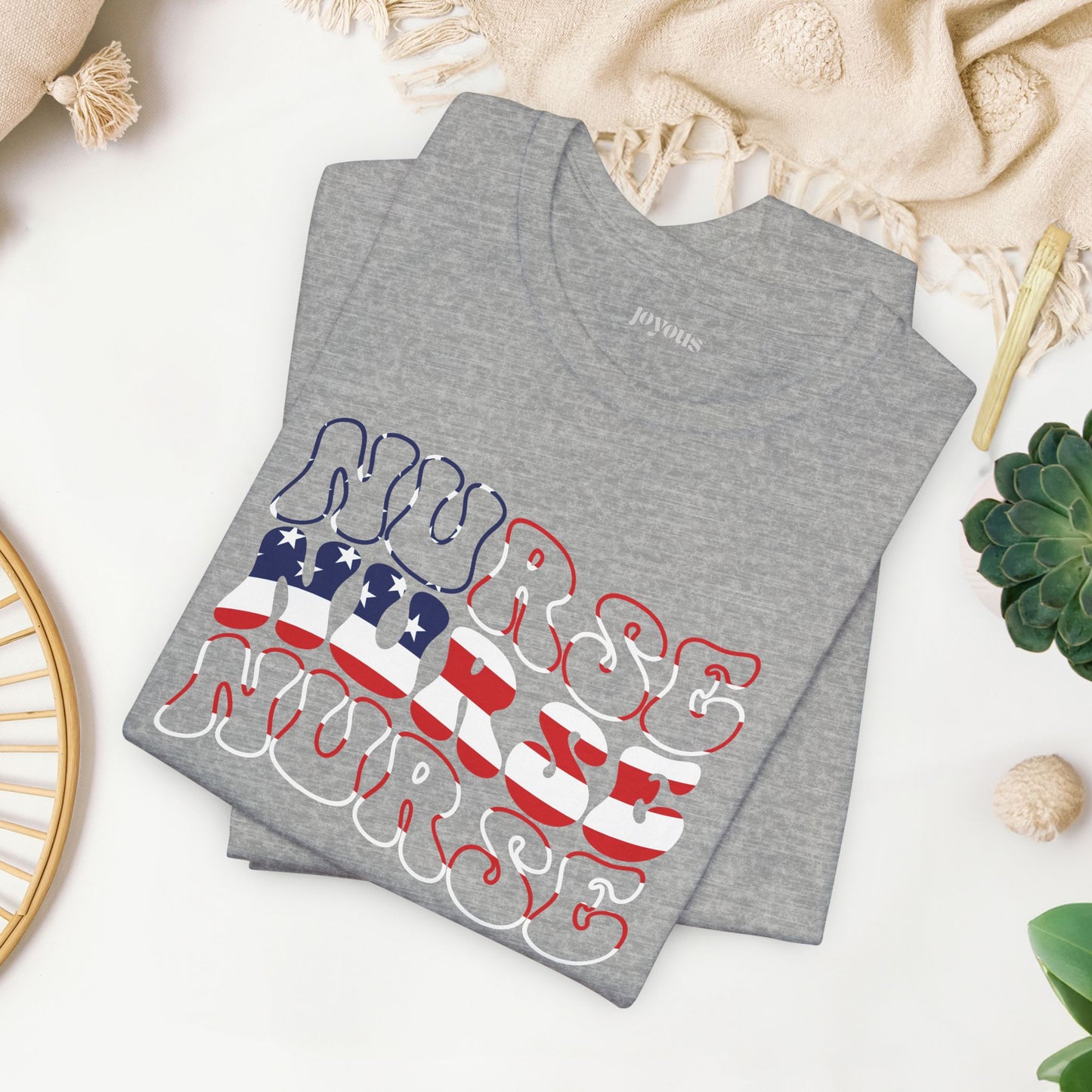 Groovy Patriotic Nurse Shirt - 4th of July Registered Nurse Soft Cotton Tee