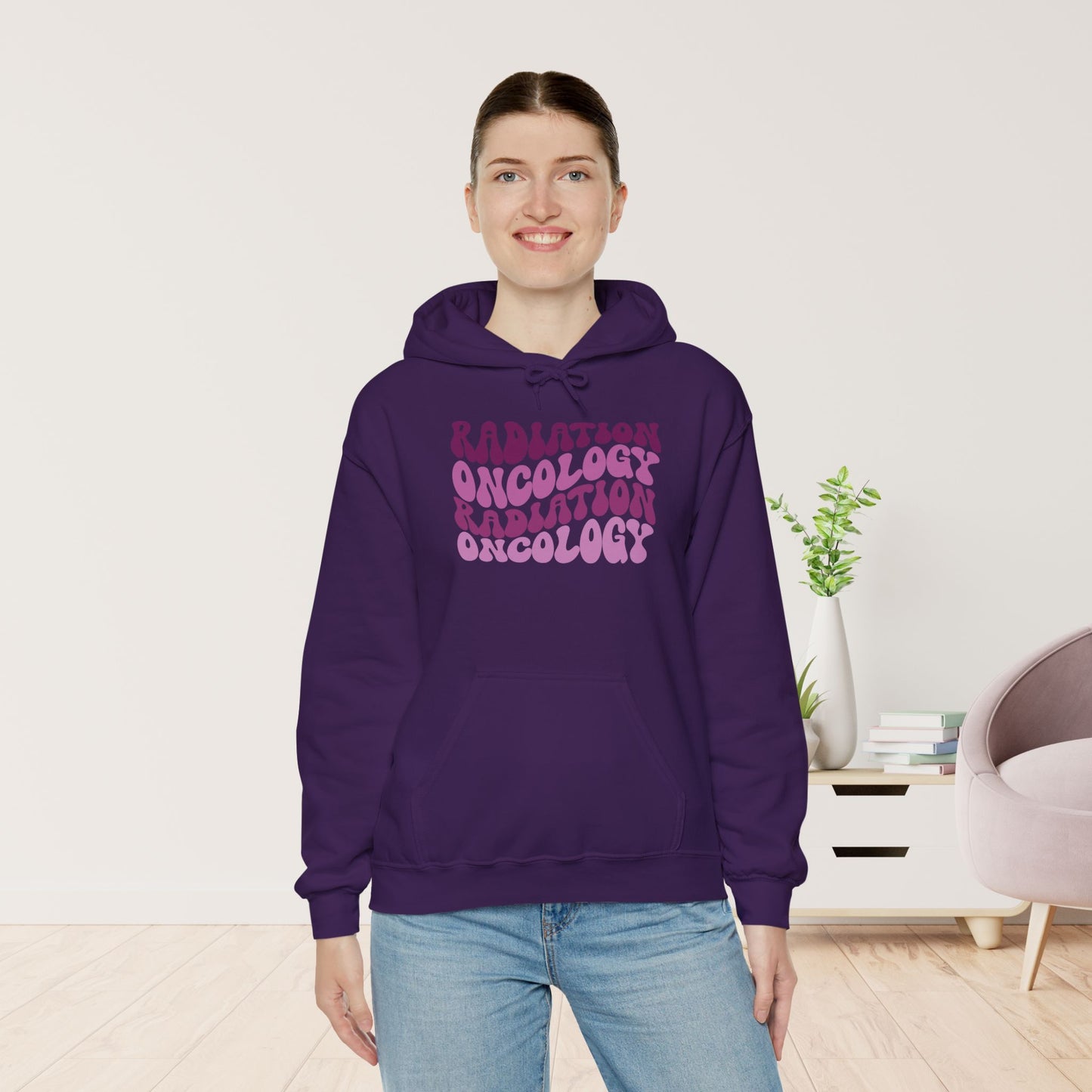 Purple Groovy Radiation Oncology Hoodie