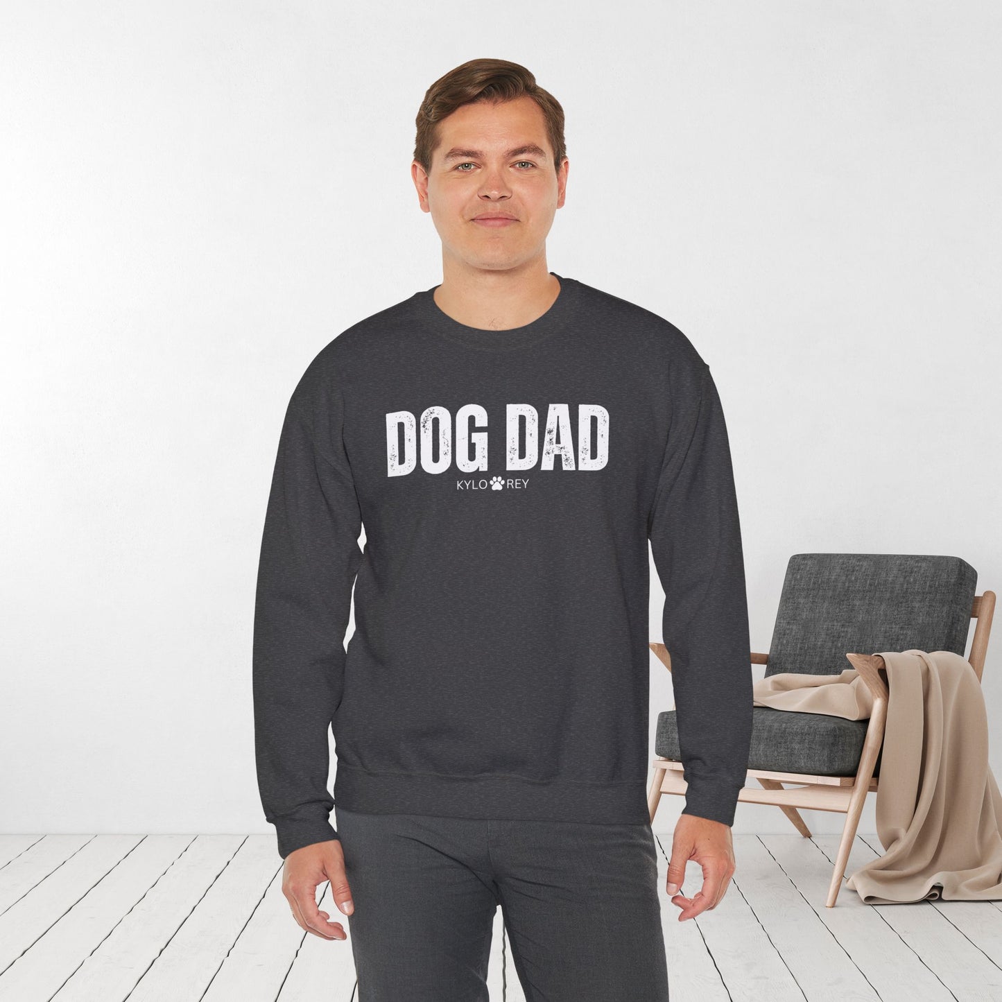 Custom Dog Dad Sweatshirt with Dogs Name - Personalized Gift for Dog Dad