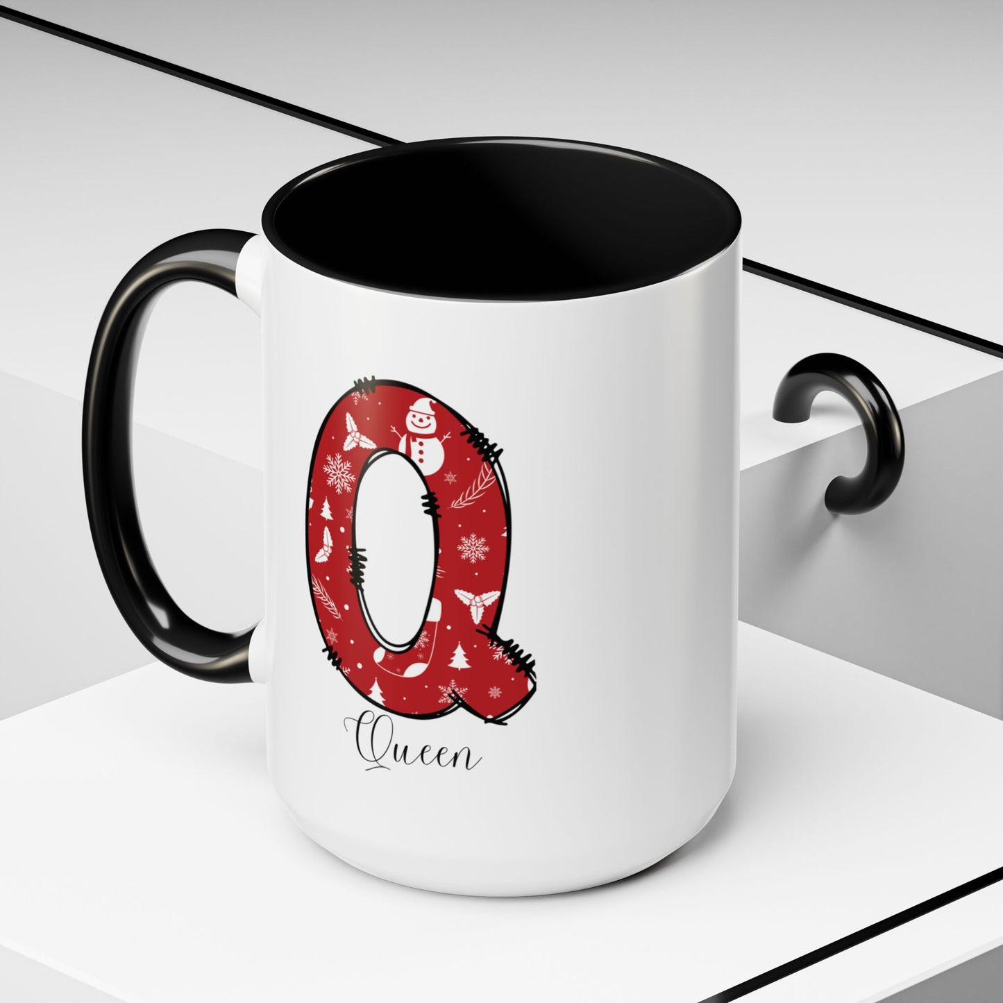 Custom Christmas Initial Letter Mug with Name - Personalized Christmas Gifts A-Z