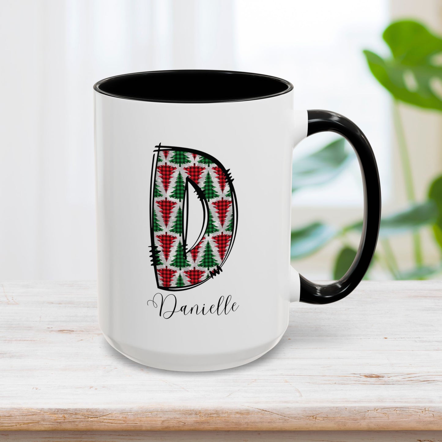 Custom Christmas Initial Letter Mug with Name - Personalized Christmas Gifts A-Z