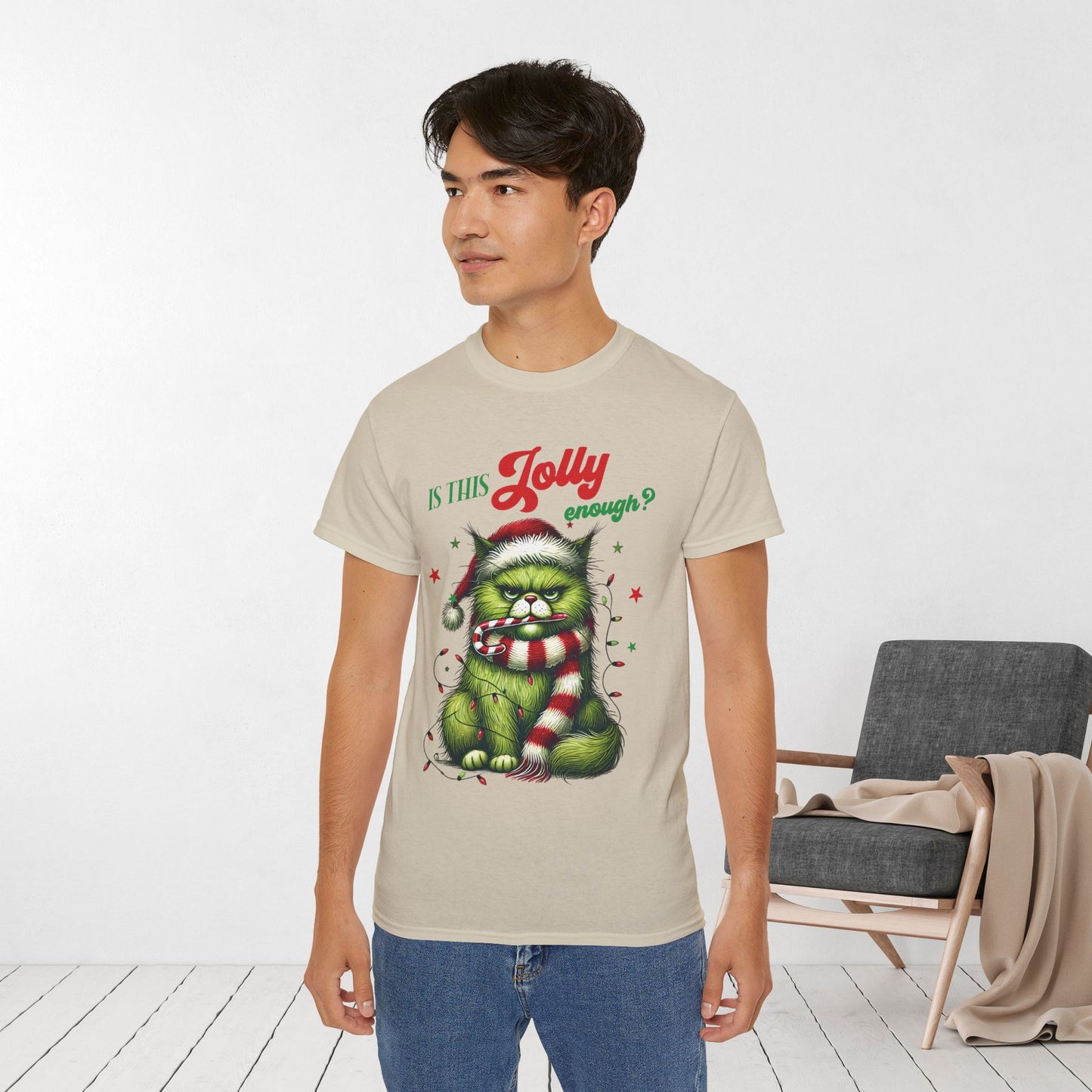 Is This Jolly Enough Grumpy Christmas Cat Ultra Cotton Tee