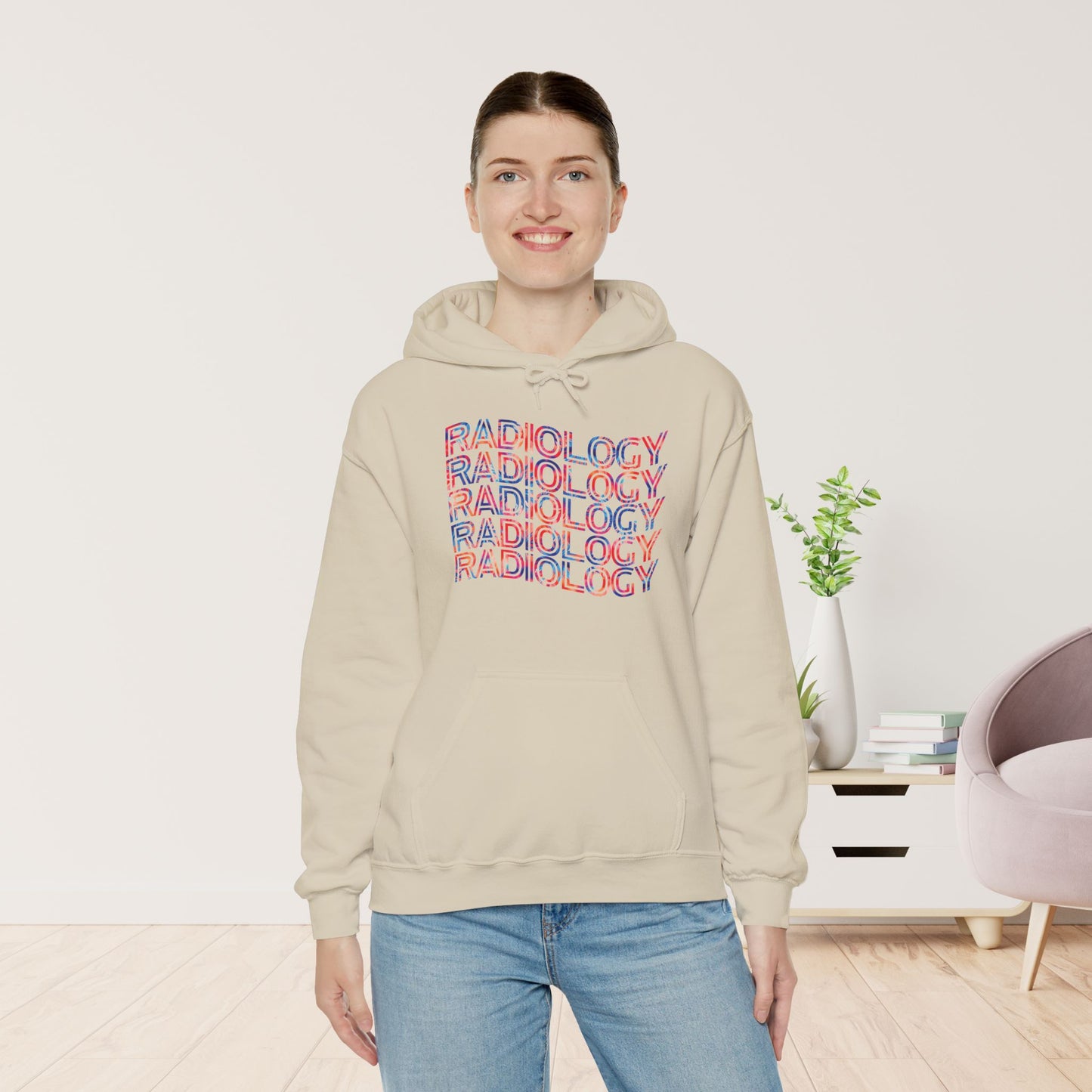 Tie Dye Wavy Radiology Hoodie for RAD Technician